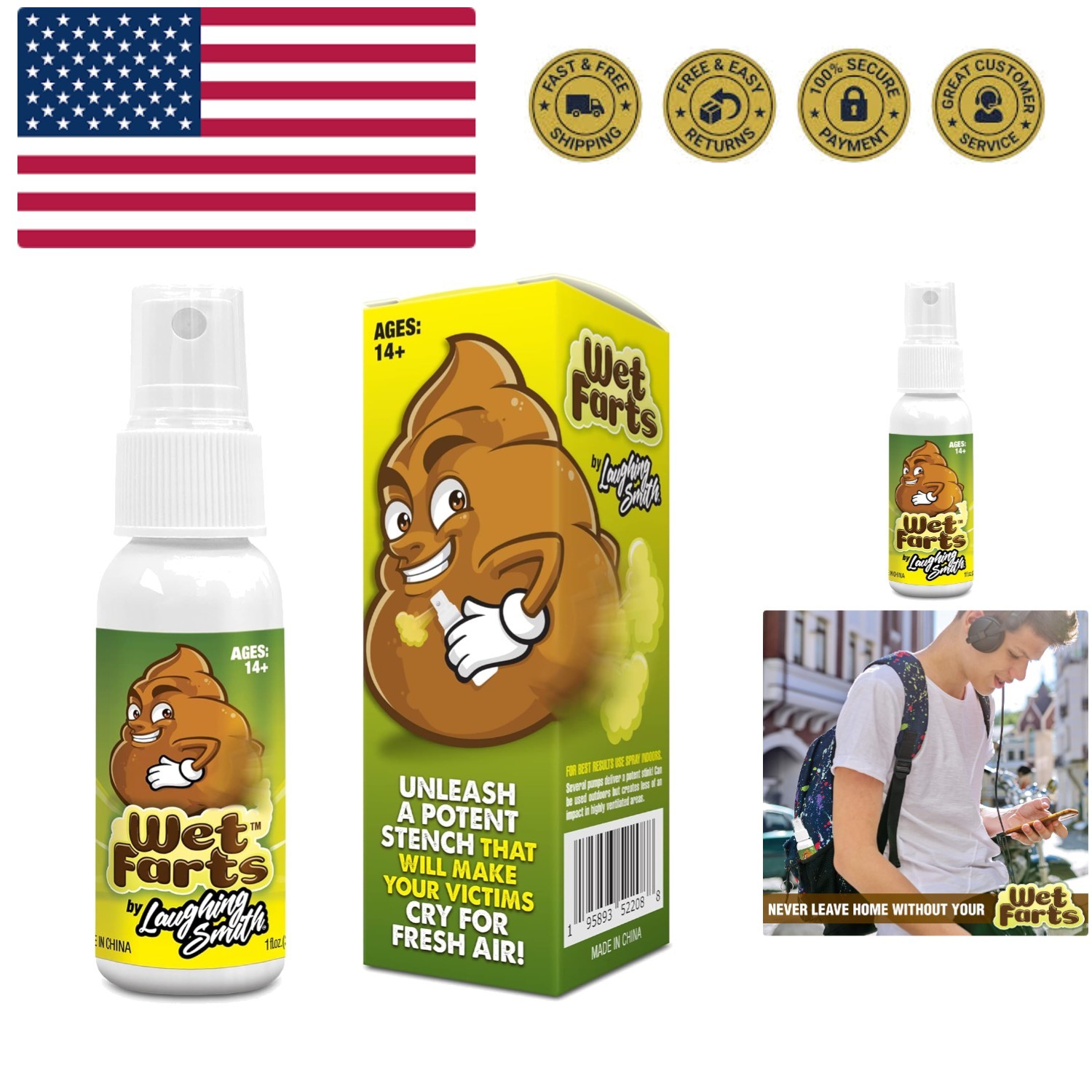 Wet Farts – Potent Stink Spray – Extra Strong Stink – Hilarious Gag Gifts & P…