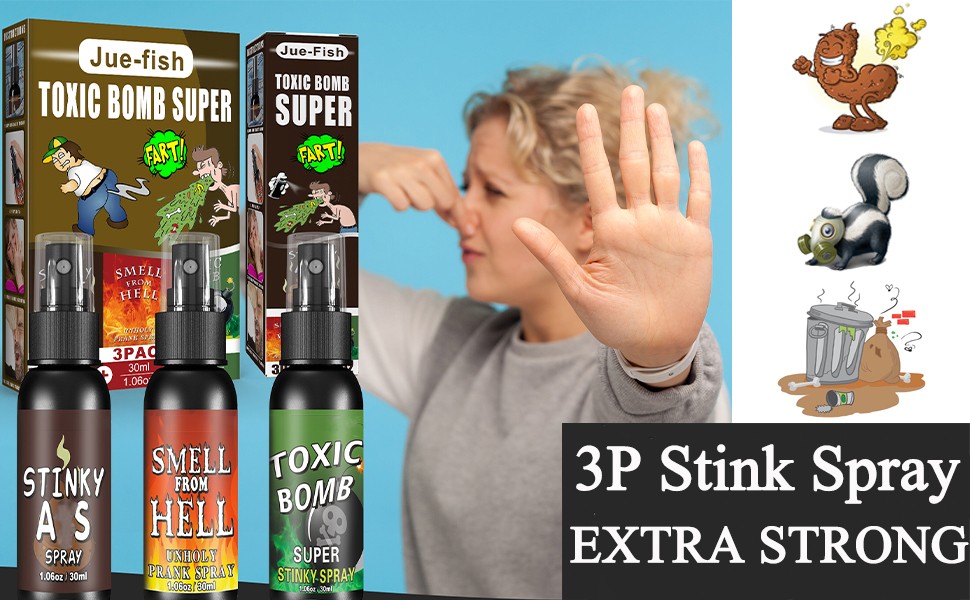 3PCS Fart Spray Extra Strong 30Ml Potent Stink Spray Non Toxic Fart Bomb Prank