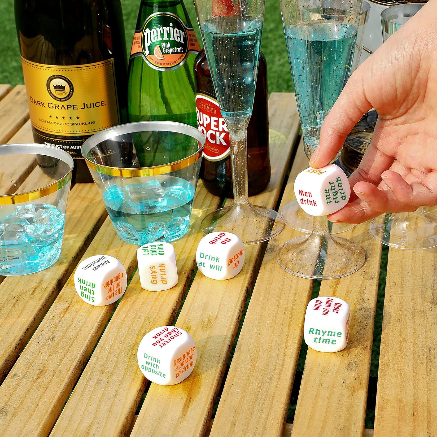 6 Pcs Drinking Dice Bar Rolling Decider Bachelorette Party Game Drunk Frenzy for