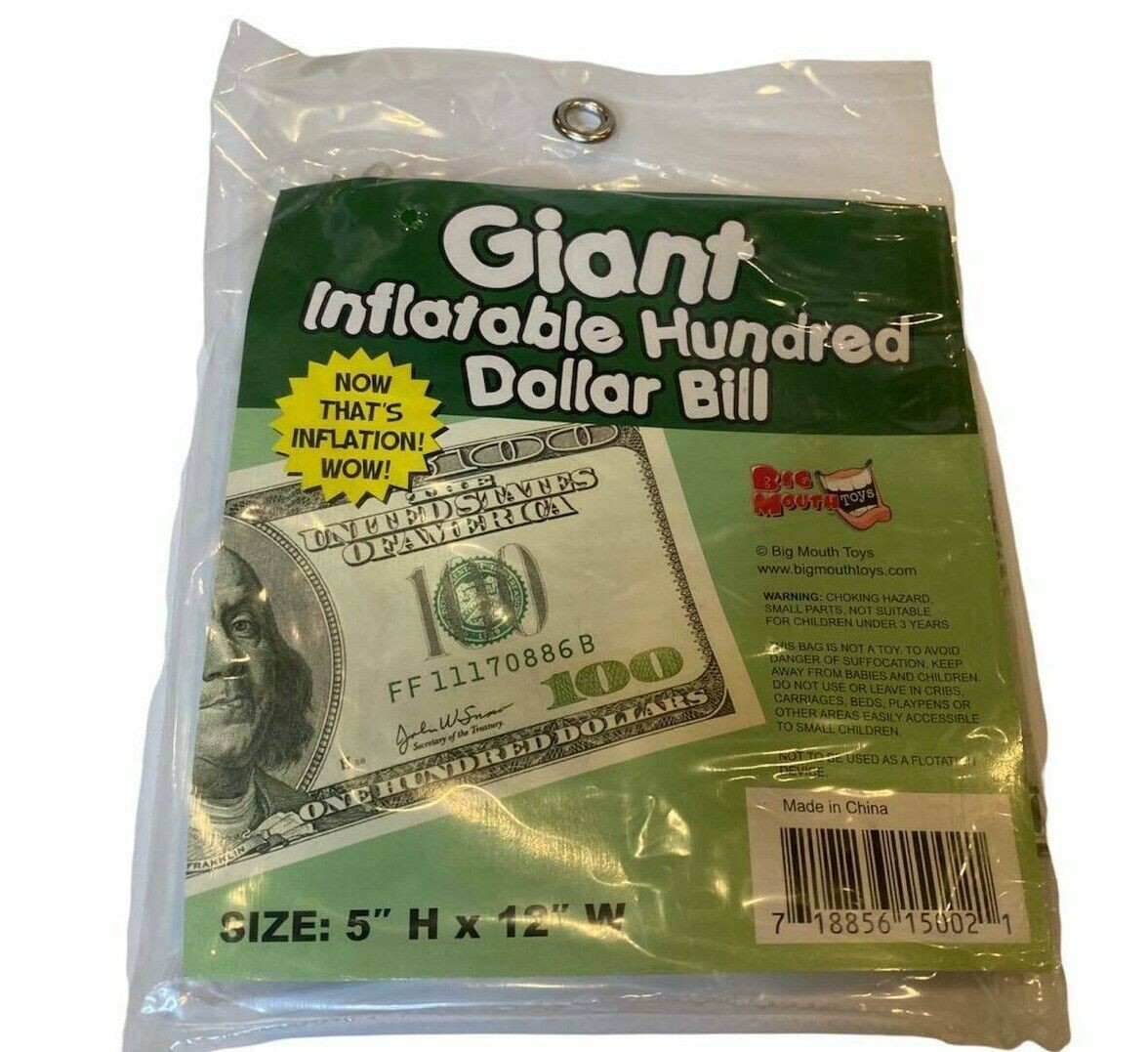 10 Giant Party Inflatable $100 Hundred Dollar Money Bills – Gag Joke Fun Toys