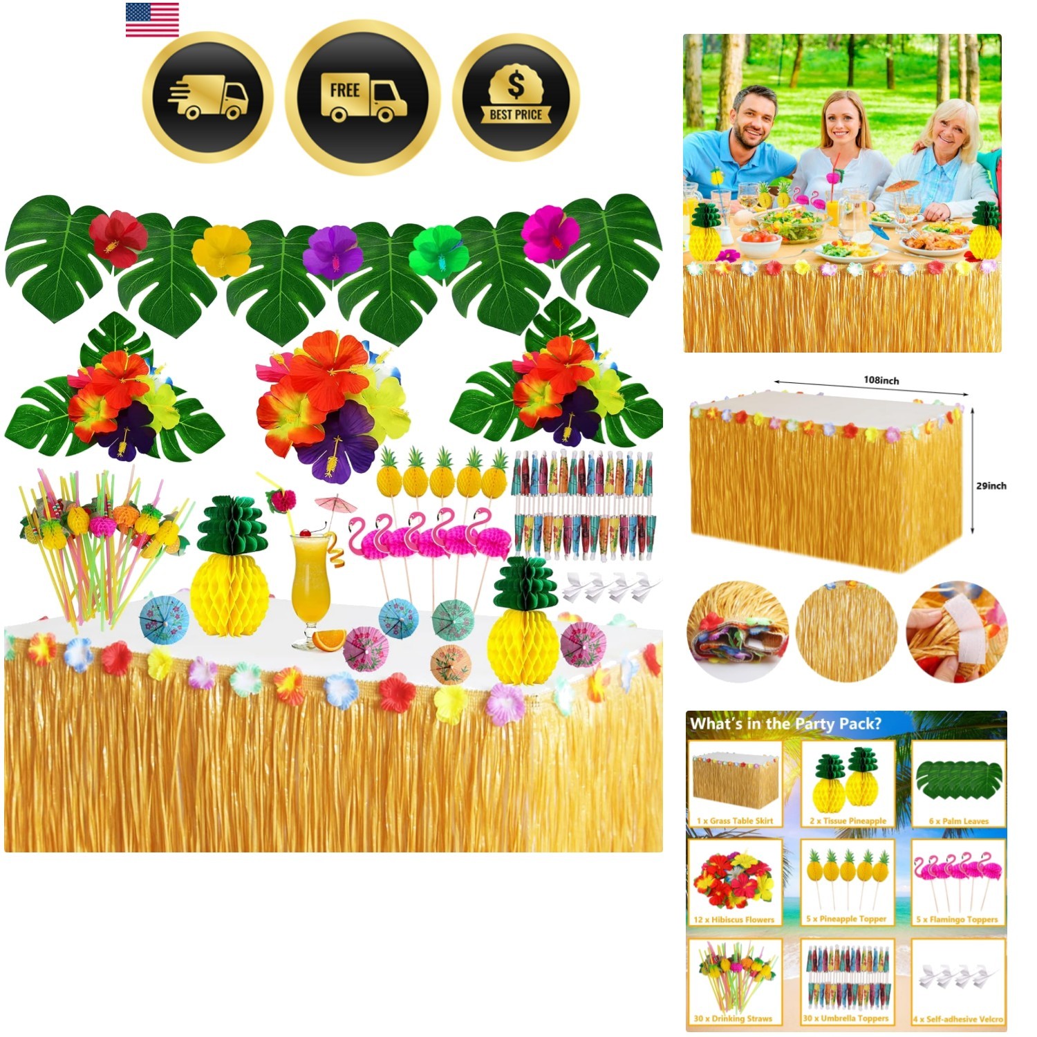 Tropical Luau Party Decorations Set Hawaiian Beach Theme Party Favors Luau Pa…