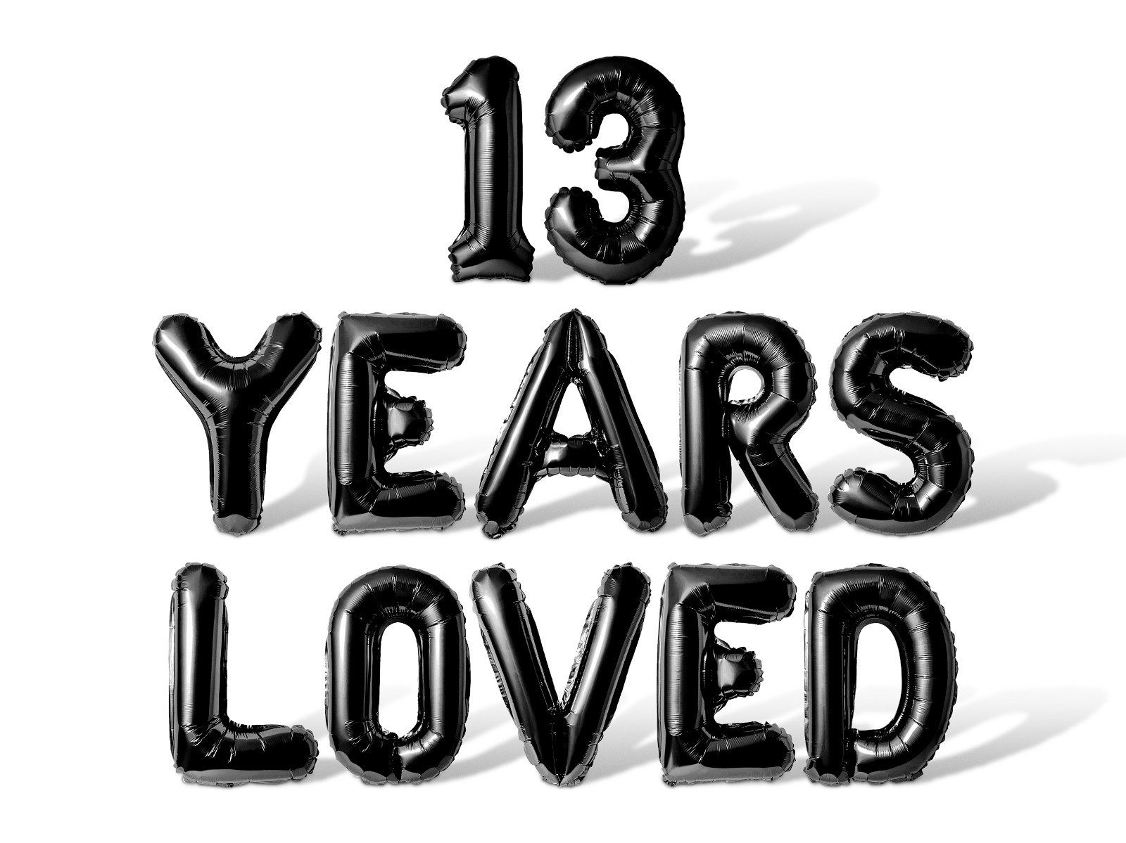 13 YEARS LOVED Letter Balloon Banner – Teen’s 13th Birthday Party Decoration