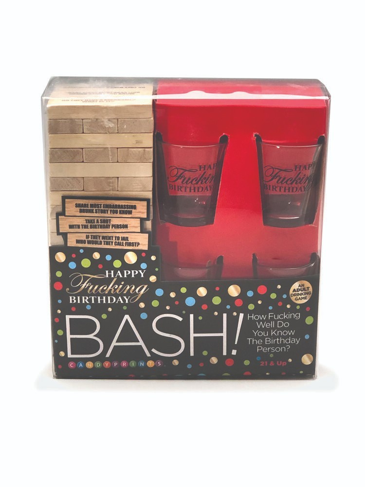 Happy F*cking Birthday Bash Adult Drinking Game with Shot Glasses Novelty Gift