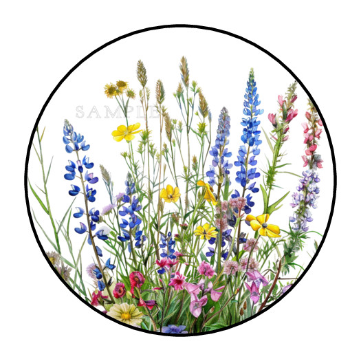 Wild Flower stickers labels tags envelope seals party favors