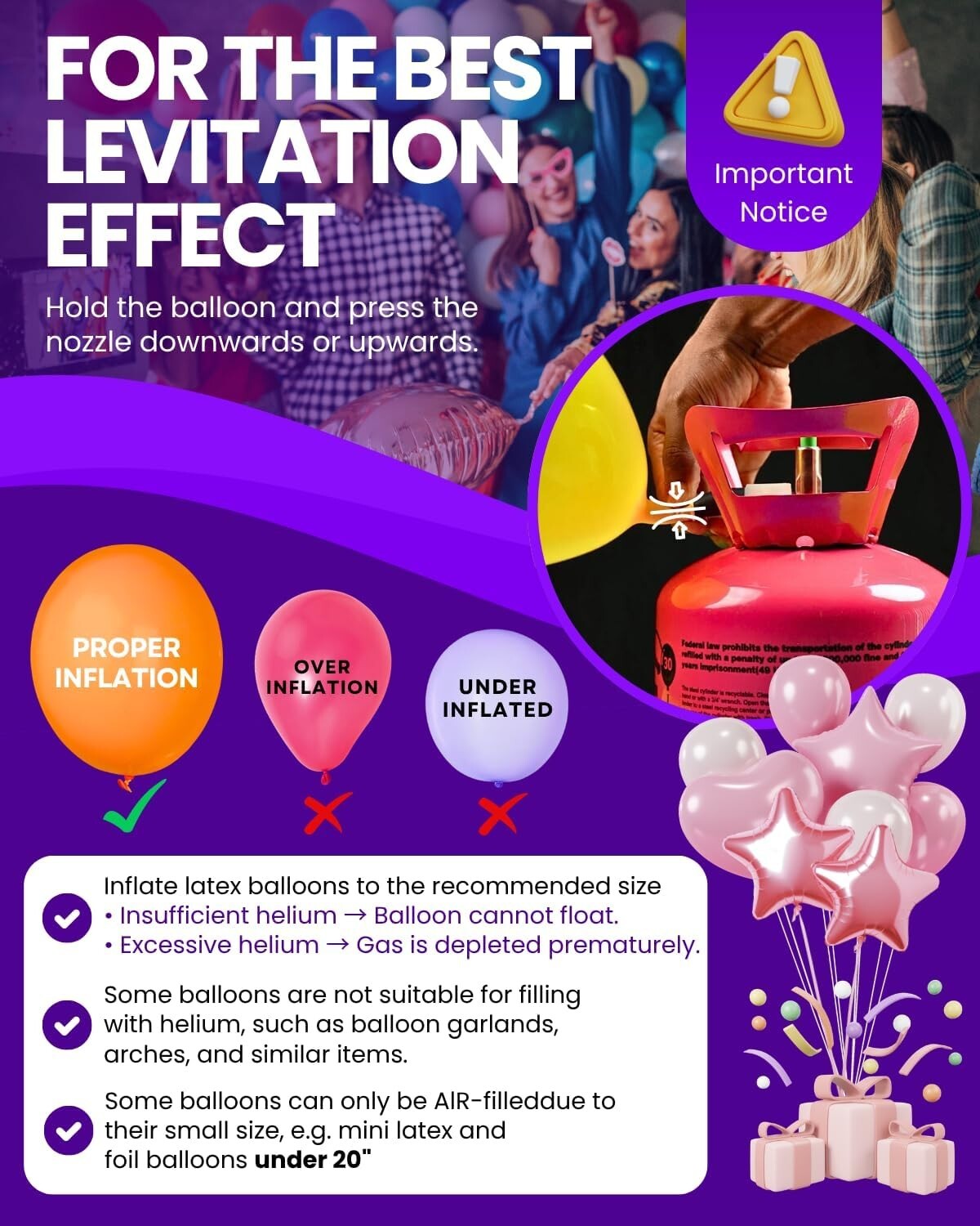 Helium Tank Balloon Kit up to 30 Balloons (Included)- 7L