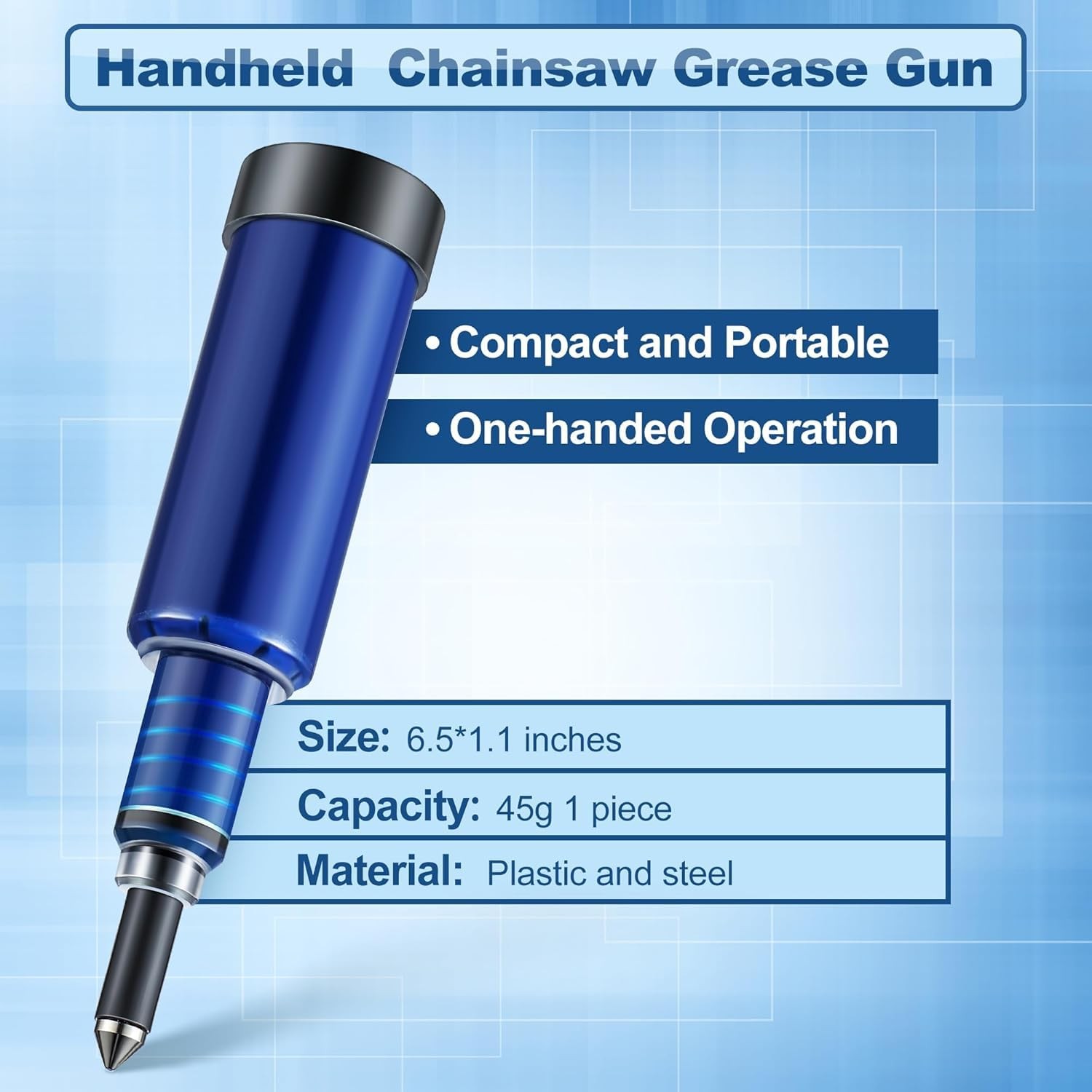 Meonum 3 Pcs Grease Gun for Chainsaws, Pre 6.5 x 1.5 x inches, blue