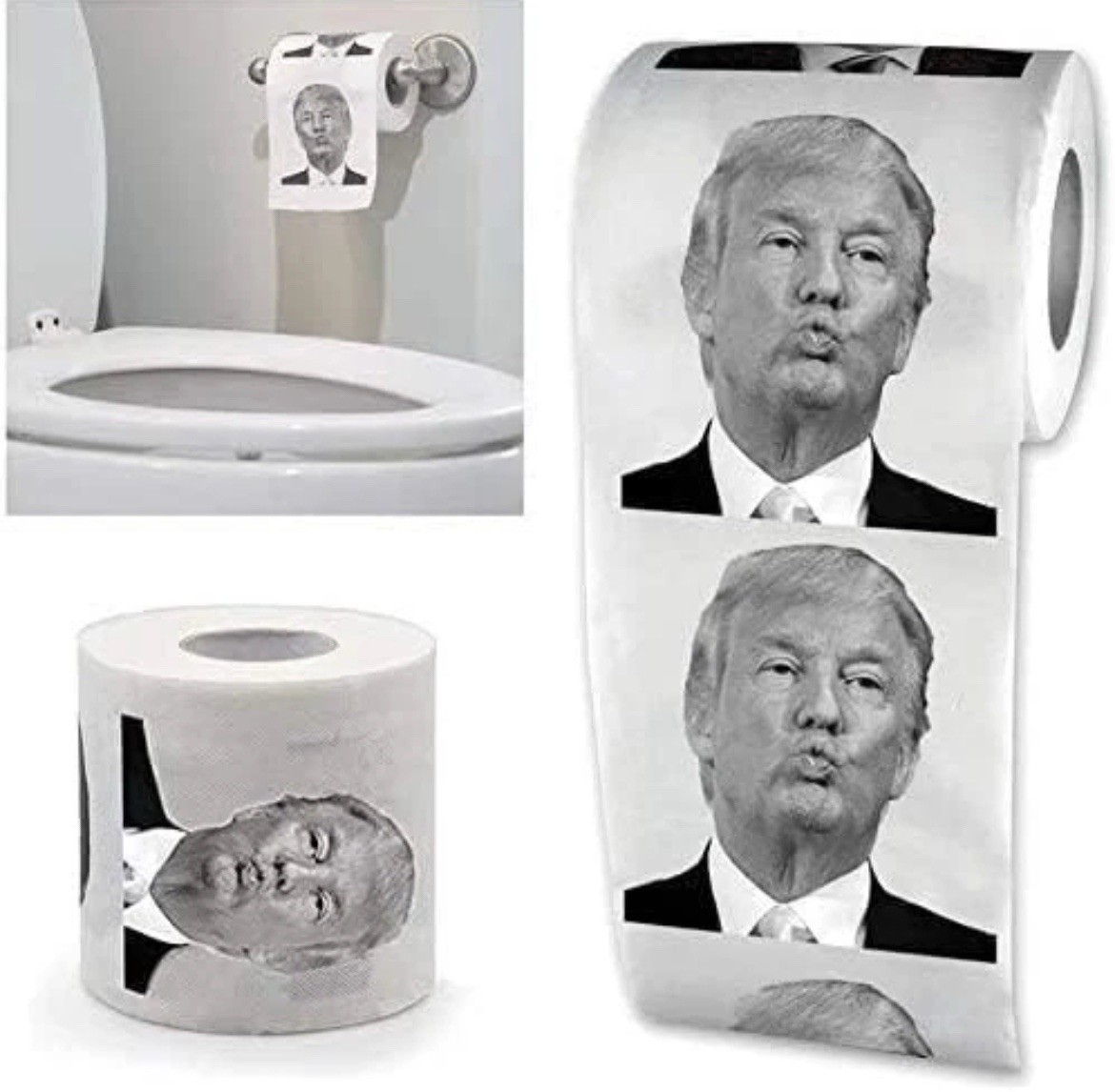 Donald Trump Toilet Paper – Funny Gag Gift, 3 Ply, 300 Sheets, 1 Roll
