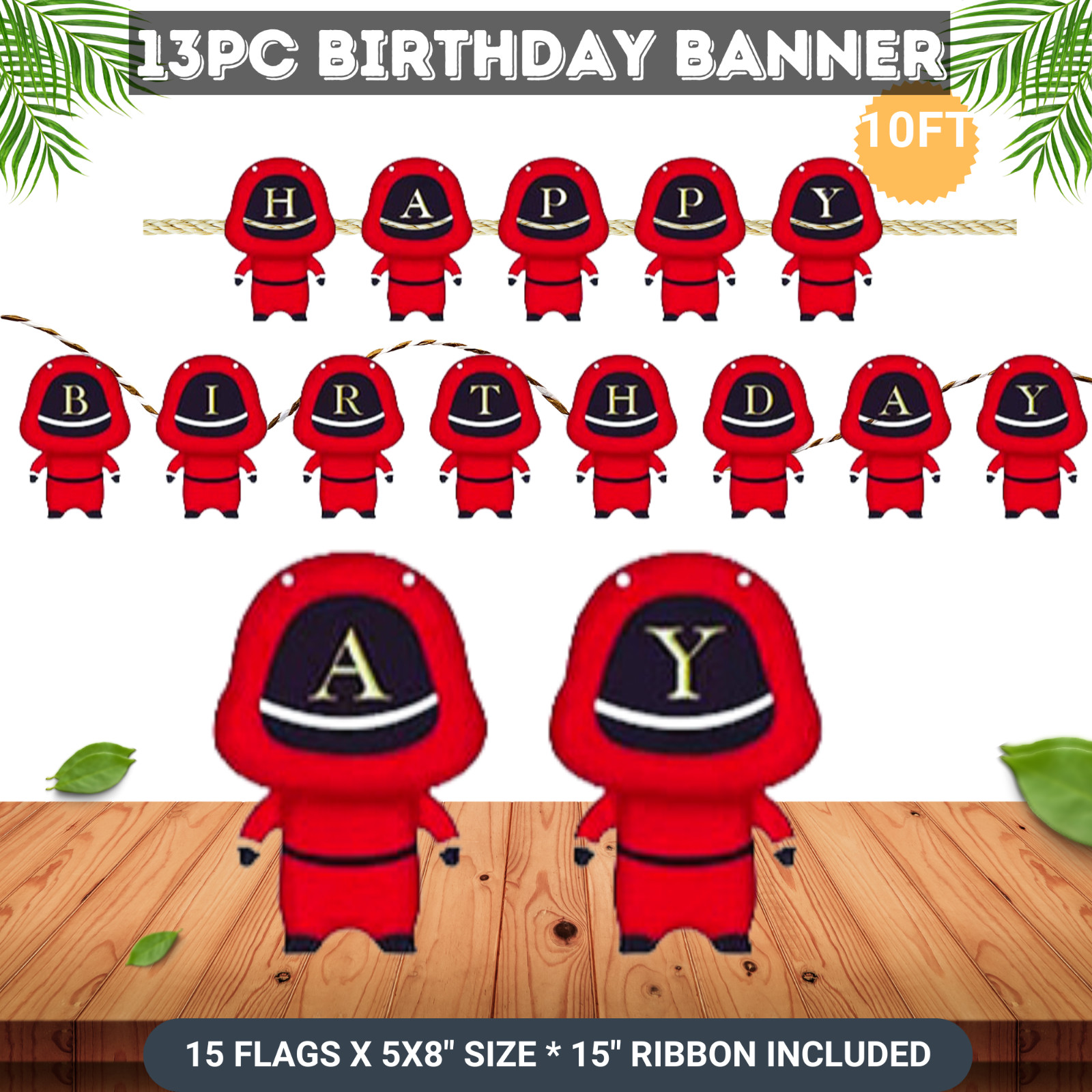 SQUID GAMES TABLEWARE PARTY SUPPLIES BIRTHDAY DECORATION BALLOON banner theme