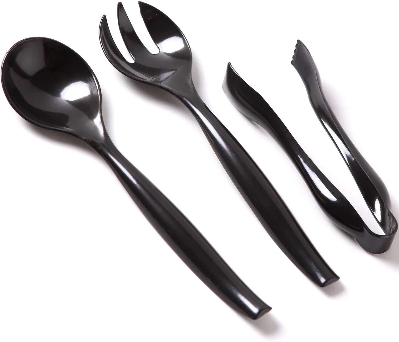 9 Pcs Disposable Serving Utensils Plastic Serving Spoons 10″ Forks 10″ Tongs 6″