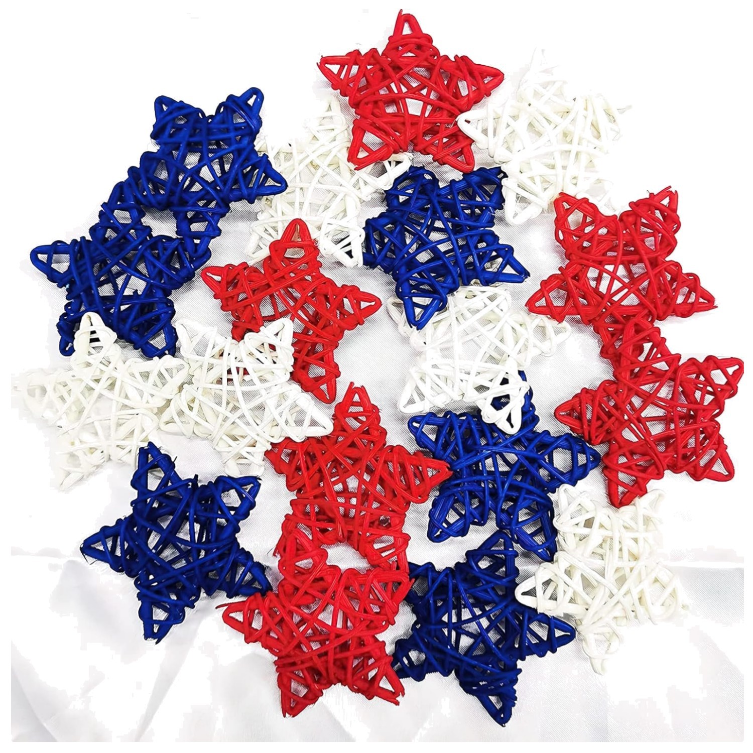 DIY Craft 18-Pack Rattan Stars – Perfect for Celebrating Independence Day