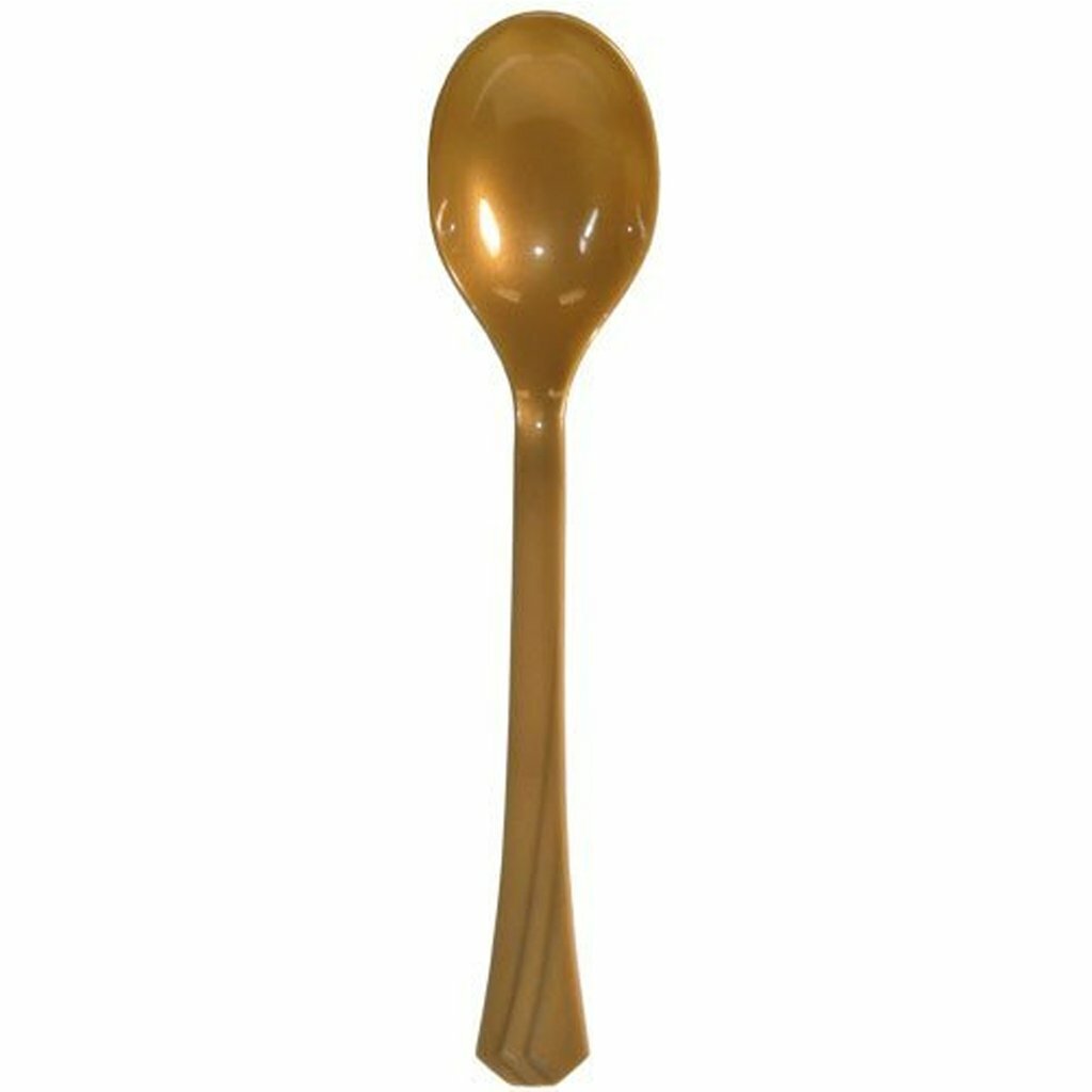 Gold Heavy weight Plastic Spoons 48 Pieces Tableware Decorations for Parties