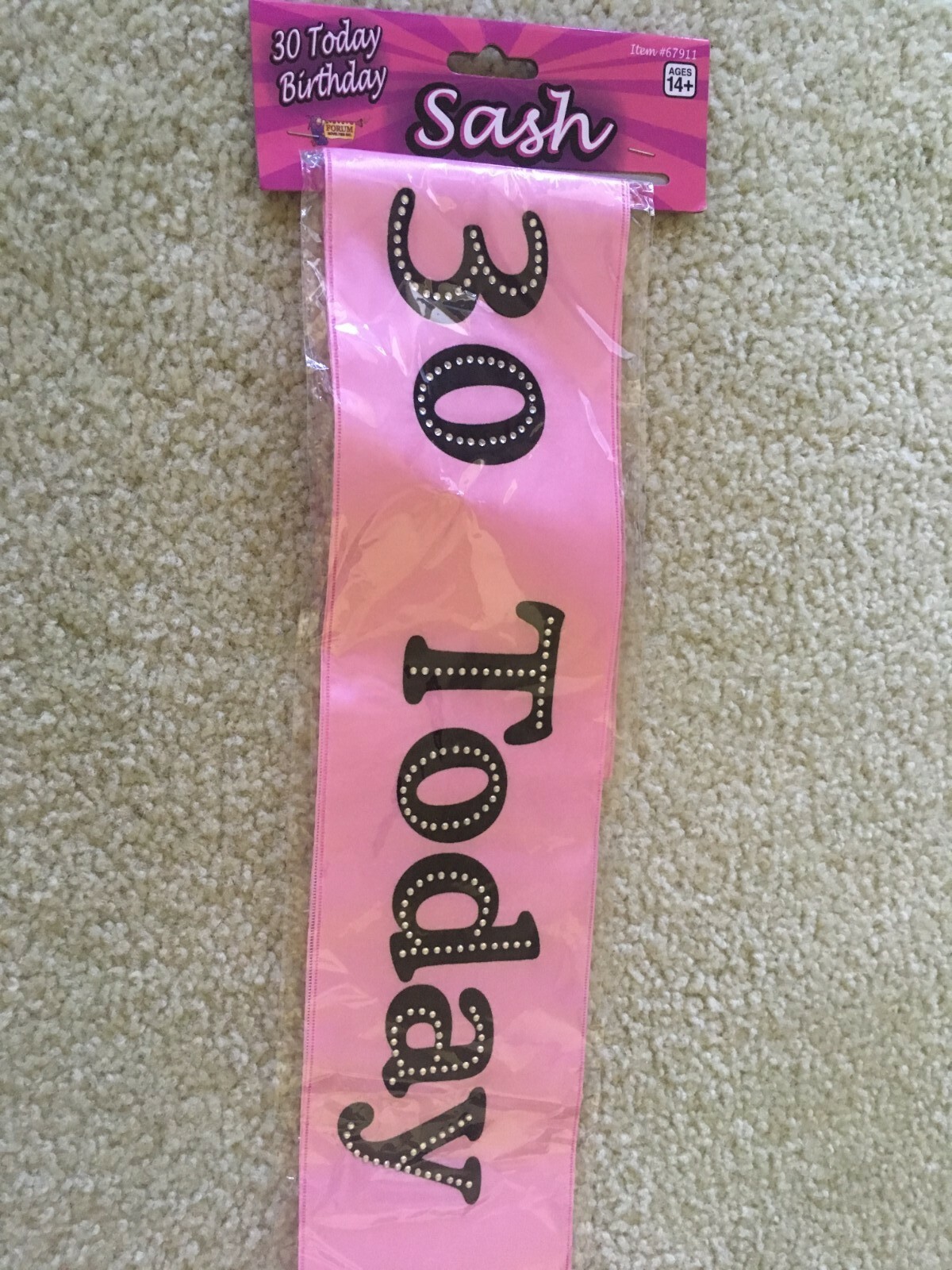 30 Today Pink Birthday Sash