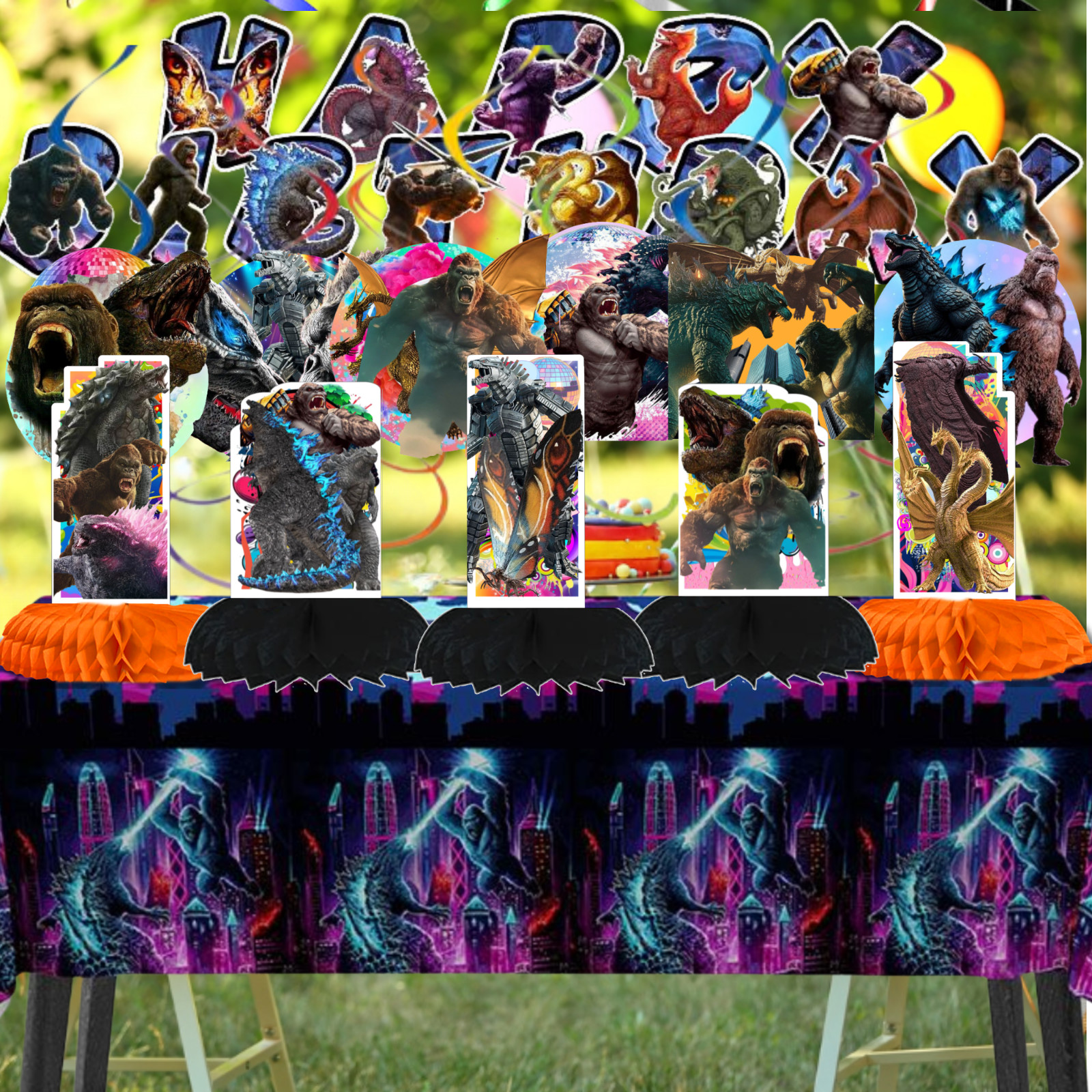 GODZILLA KING KONG plate birthday party supplies favor centerpiece decoration