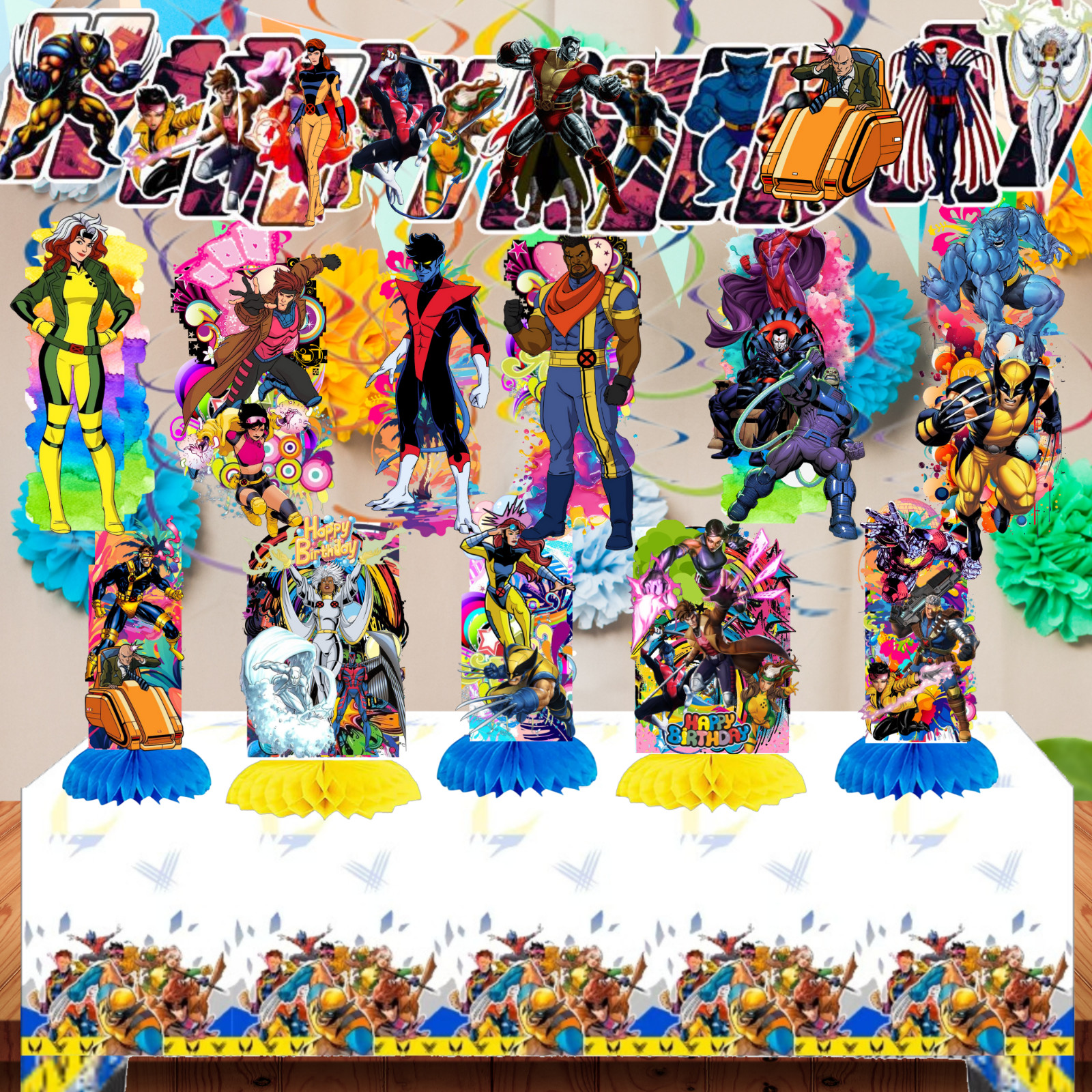XMEN 97 wolverine cupcake topper birthday party supplies centerpiece decoration