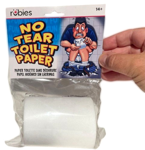 FAKE TOILET PAPER ROLL No Tear Non Rip Joke Prank Gag Gift Funny Bathroom Humor