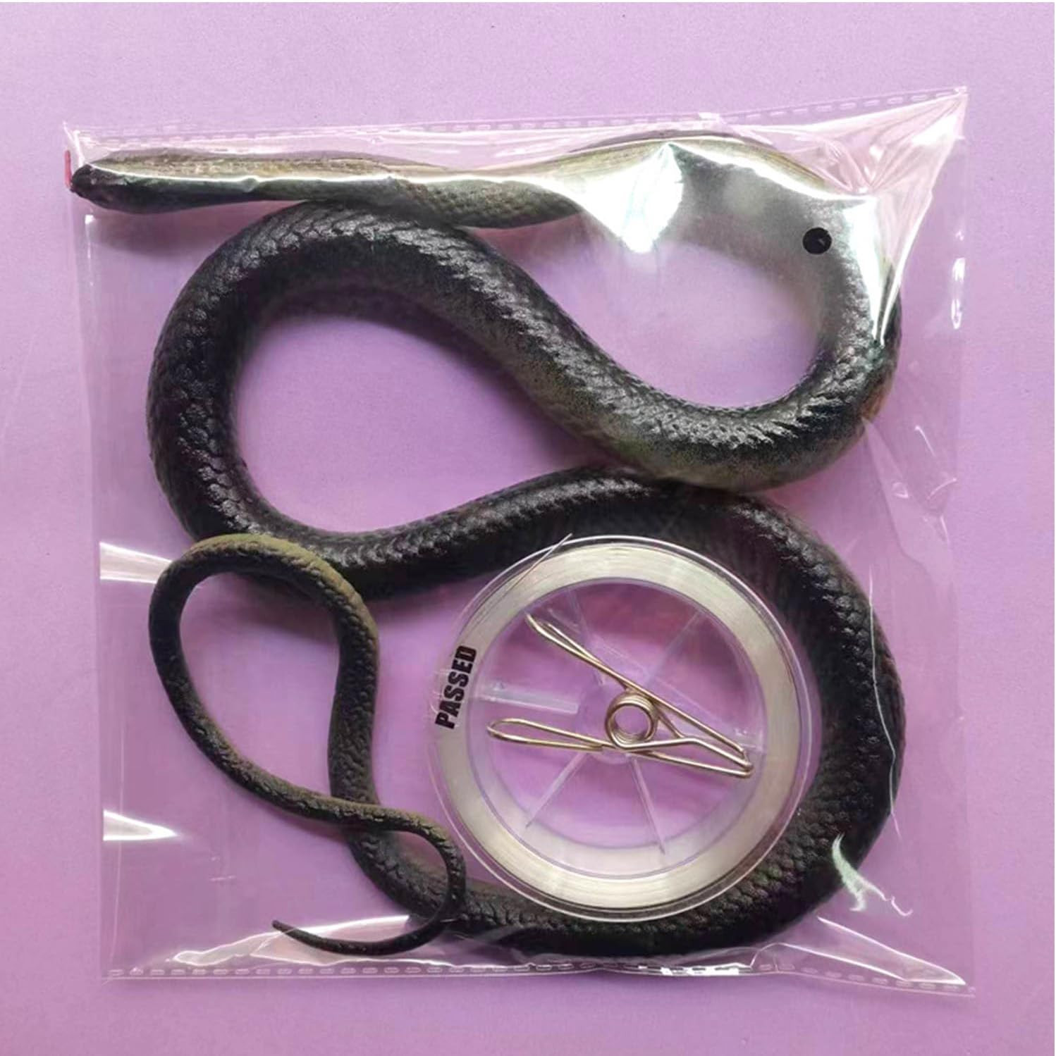 Fake Snake, 2025 Snake Prank with String Clip, Realistic Snake Prank, Rubber Sna