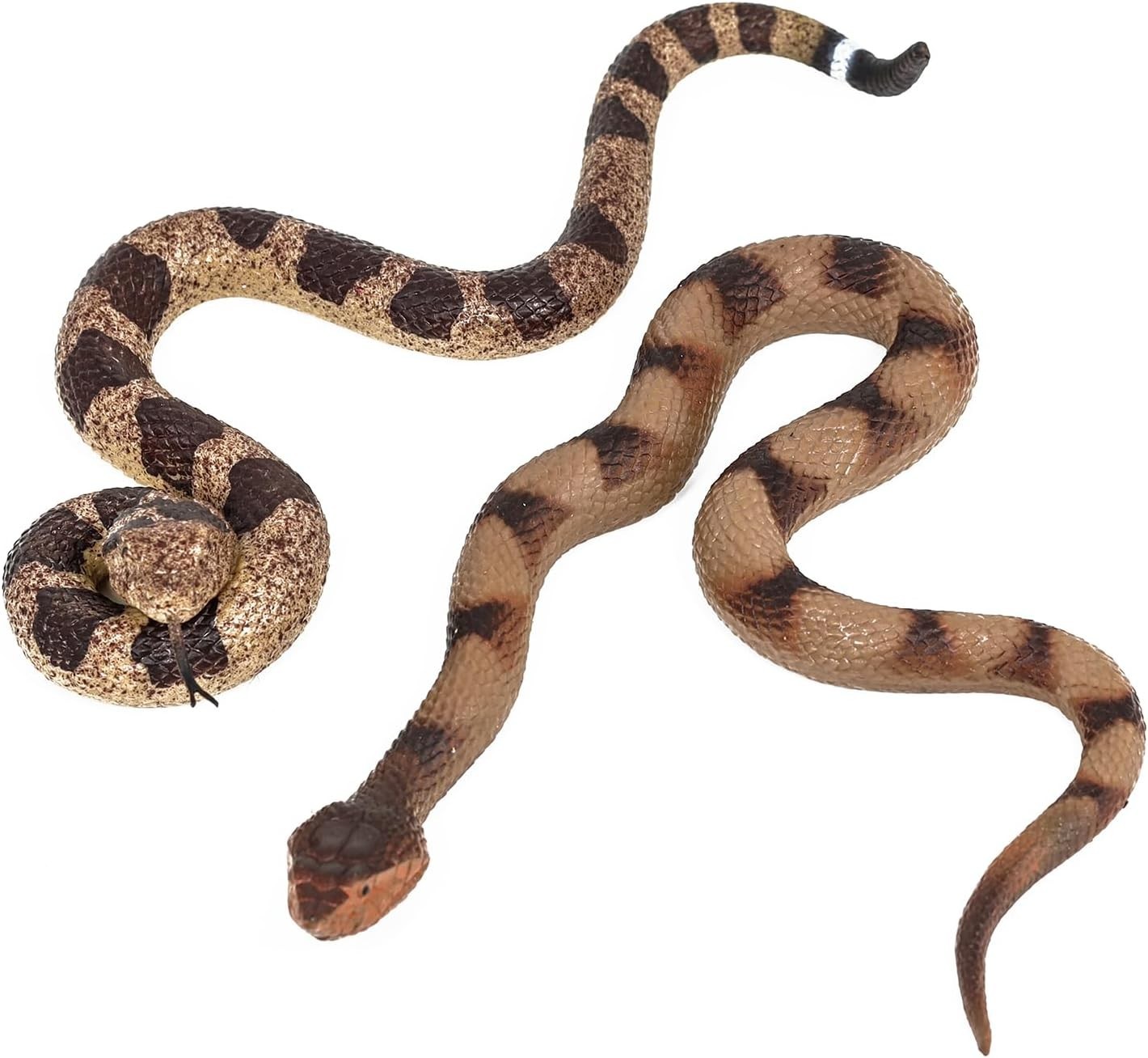 2Pcs Realistic Fake Snakes Toy Lifelike Rubber Rattlesnake Snake Scare Birds…