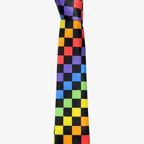 LGBT Pride Men’s Tie Gay Rainbow Tie Bisexual One Size Rainbow Checkerboard