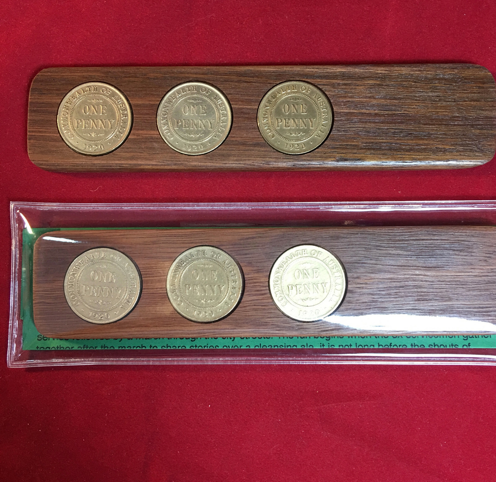 1944 Hardwood Two-Up Game Set Birthday Gift present 1944 Australian Penny two up