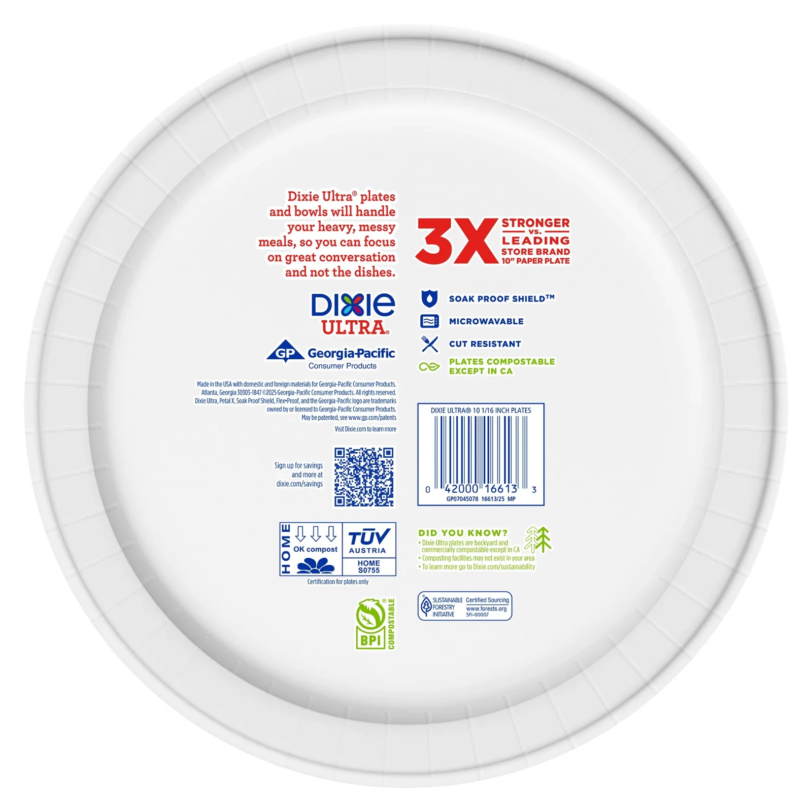 Dixie Ultra Disposable Paper Plates, 10″, Multi-Color, 100 Count