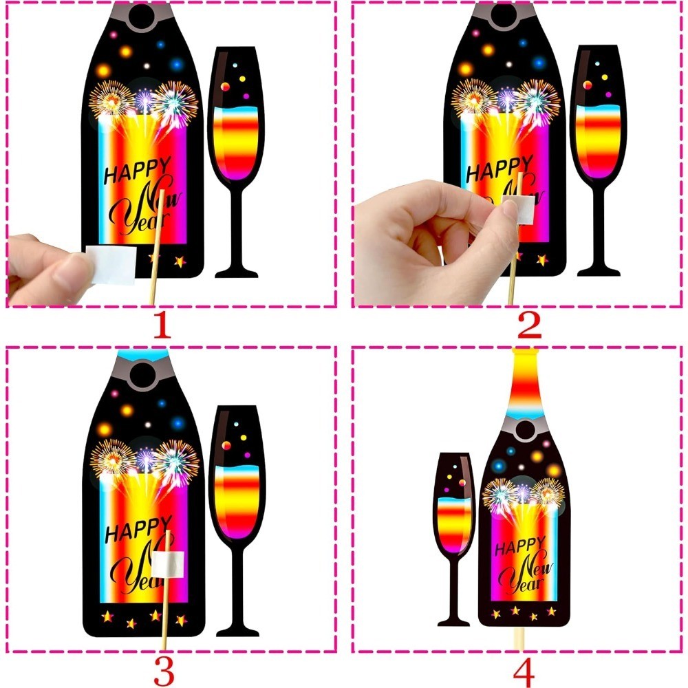20pcs Happy New Year Party Centerpiece Sticks Colorful New Years Eve Party