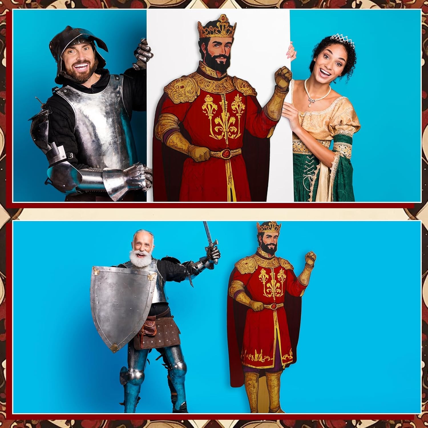 Jetec 6 ft Medieval Party Decorations Royal King Cardboard Cutout Stand up Life