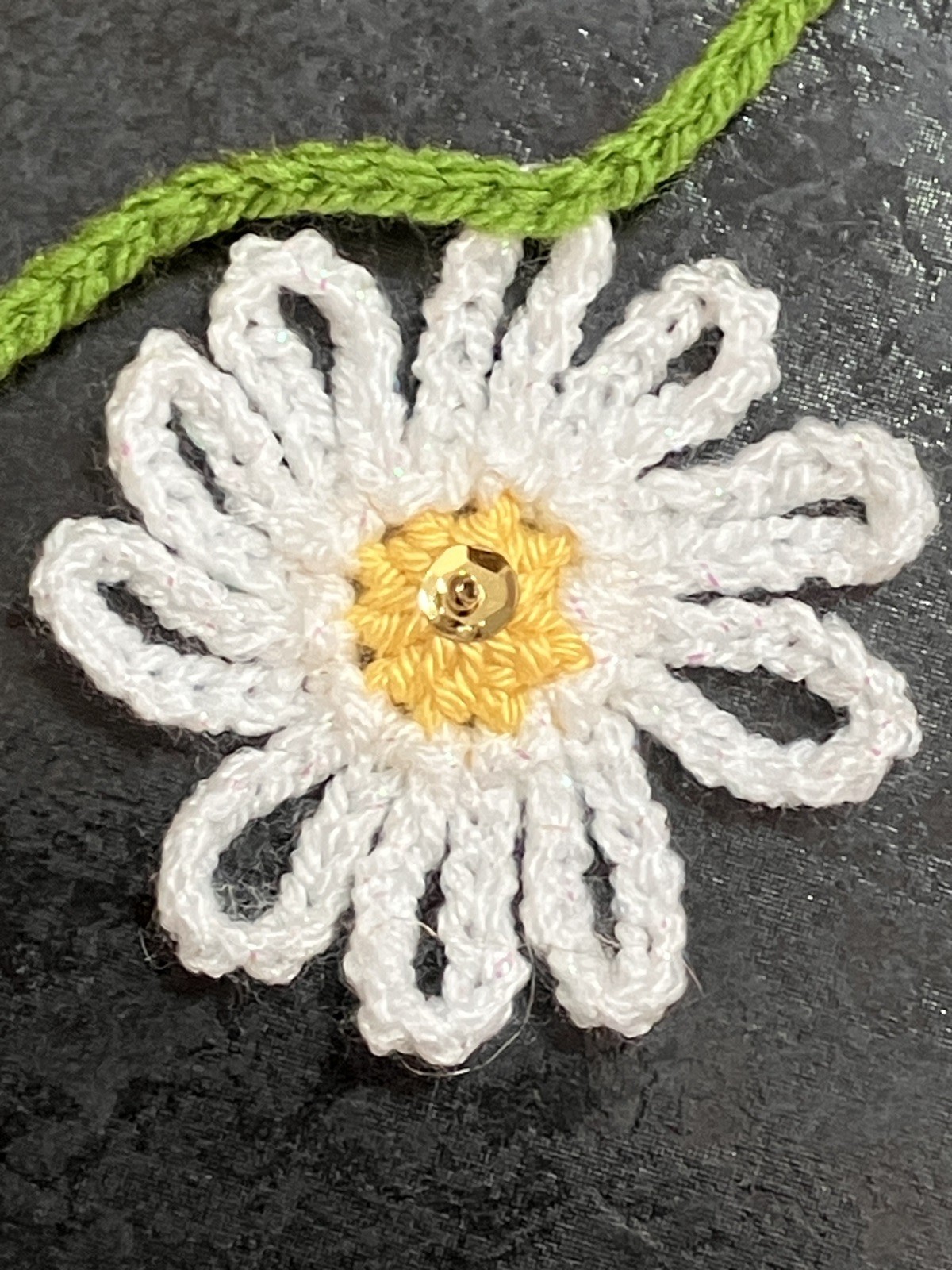 🌺 NEW Hand Crochet Flowers window long SUMMER Bunting Sequin Camper 53” Gift