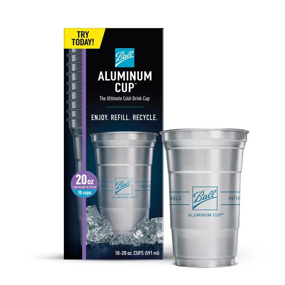 Ball Aluminum Cup Recyclable Party Cups – 20oz/10ct ( 2 pack)