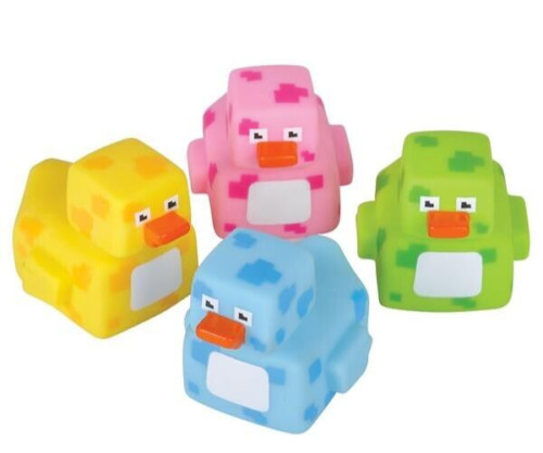 2″ Pixelated Rubber Ducks – 12 Piece Assortment
