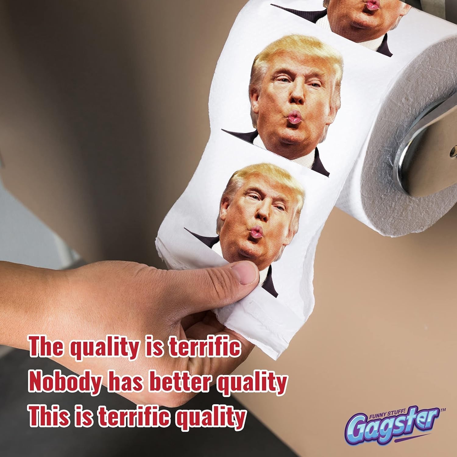 Trump Political Toilet Paper Roll by – 3 Ply Funny Novelty Gag TP with Full-C…