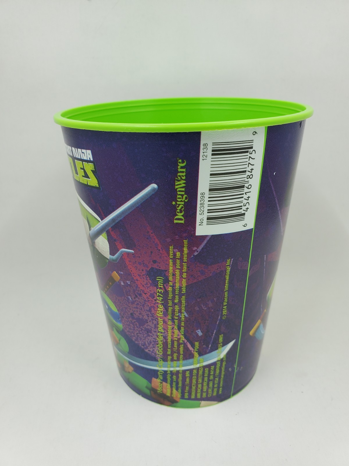 CUP1 Teenage Mutant Ninja Turtles 16oz Plastic Party Cup BPA Free safe TMNT