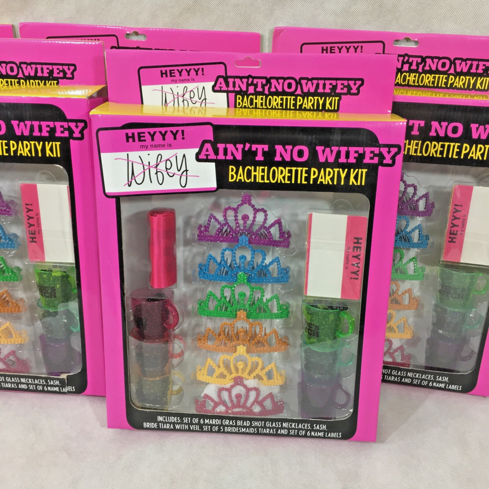 Bachelorette Party Kit Box Set Lot of 5 Ain’t No Wifey Sash Tiara Beads