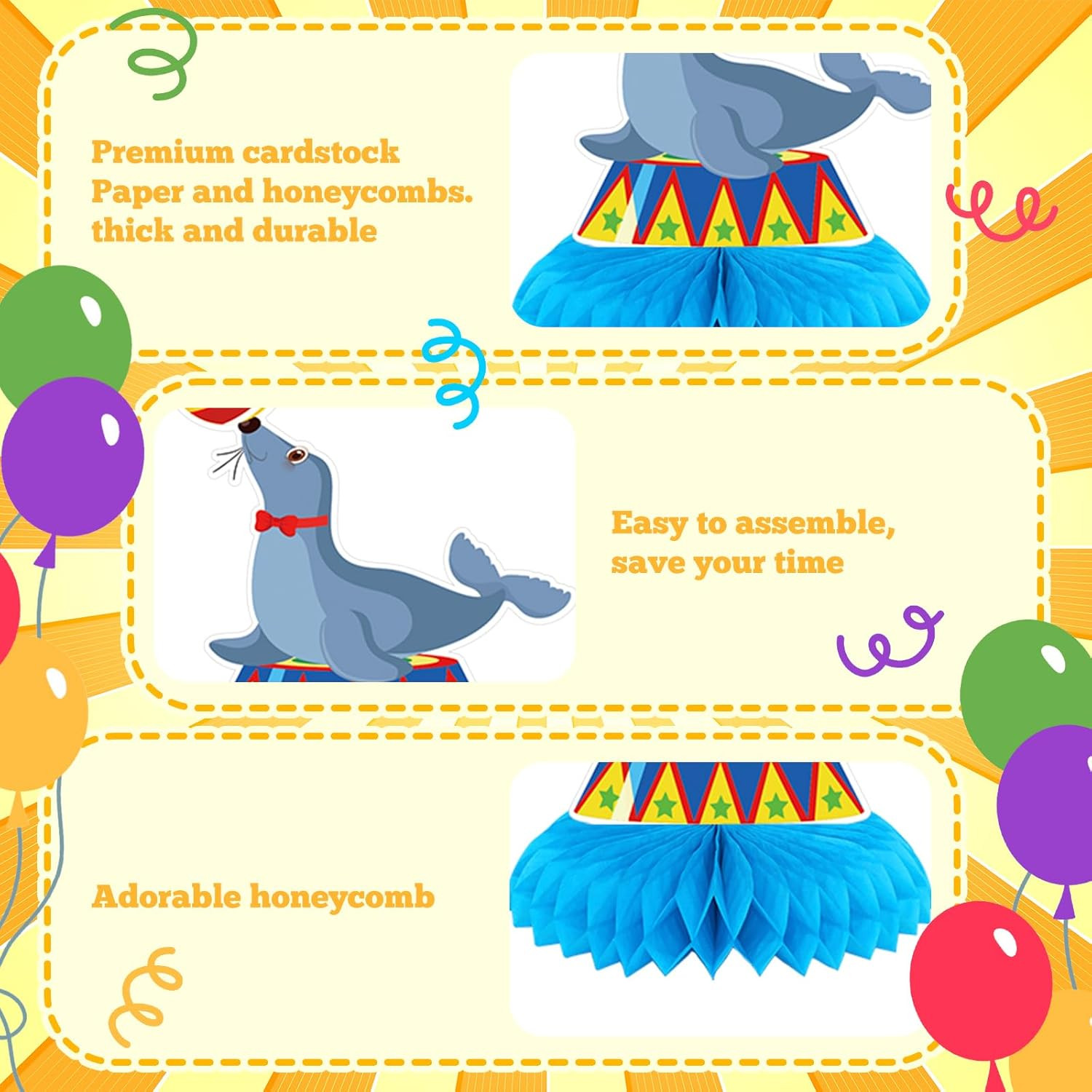 12 Pcs Carnival Party Decorations Circus Theme Party Decorations Carnival Circus