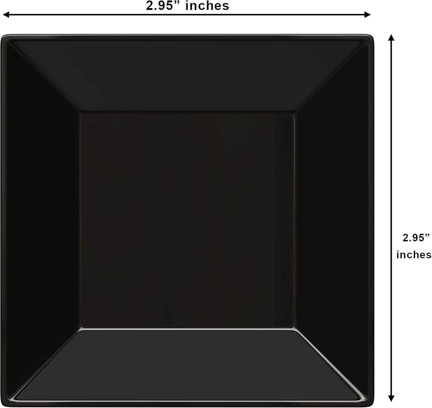 Mini Disposable Appetizer Plates – 200 Pack 2.95″ x 2.95″ Black Plastic Desse…