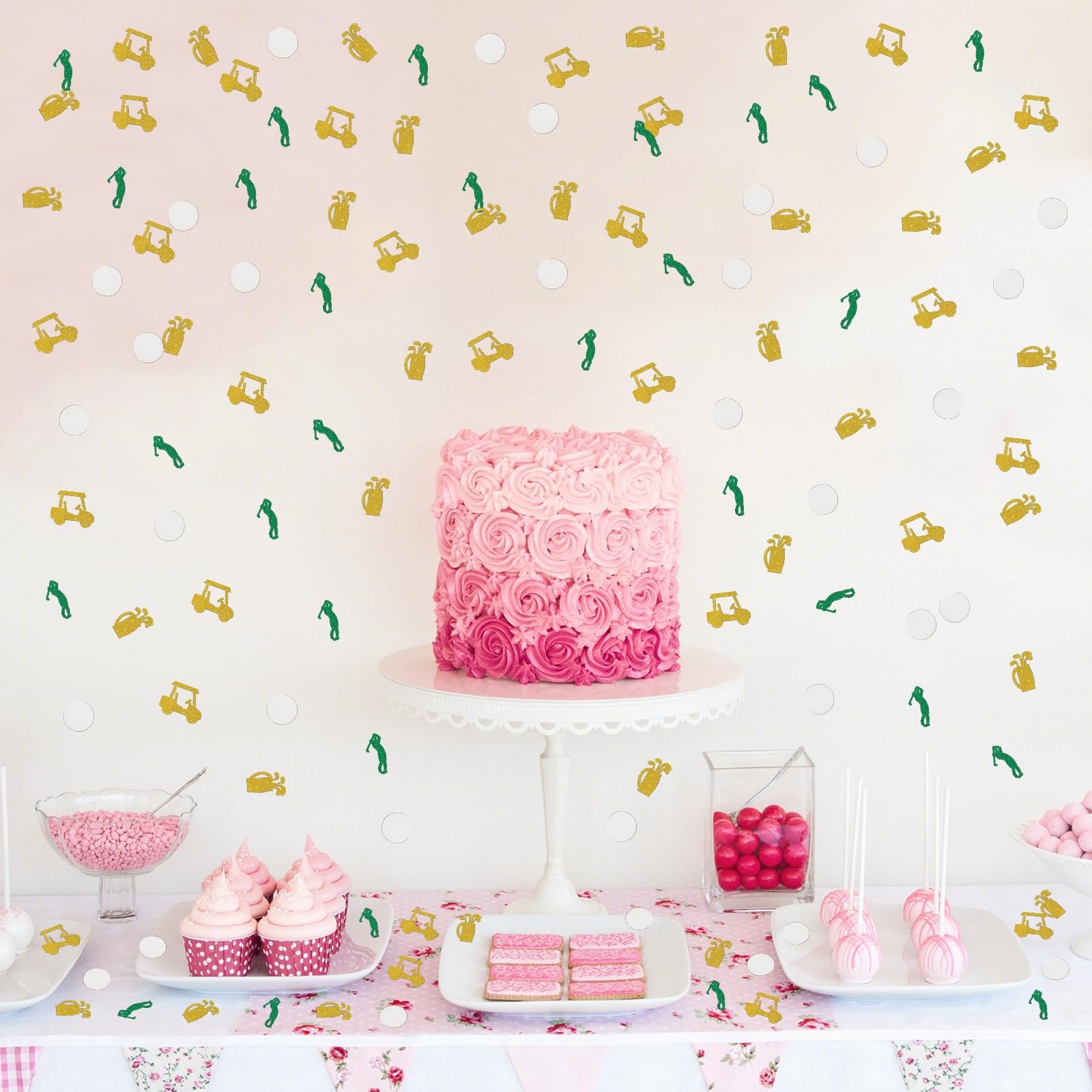 120 PCS Golf Confetti Glitter Baby Shower Table Decor Sport Birthday Scatter