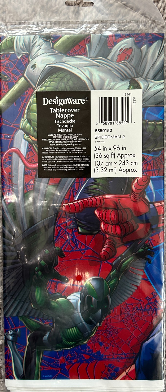 DesignWare Spiderman 2 Plastic tablecloth Cover Party Birthday Super Hero
