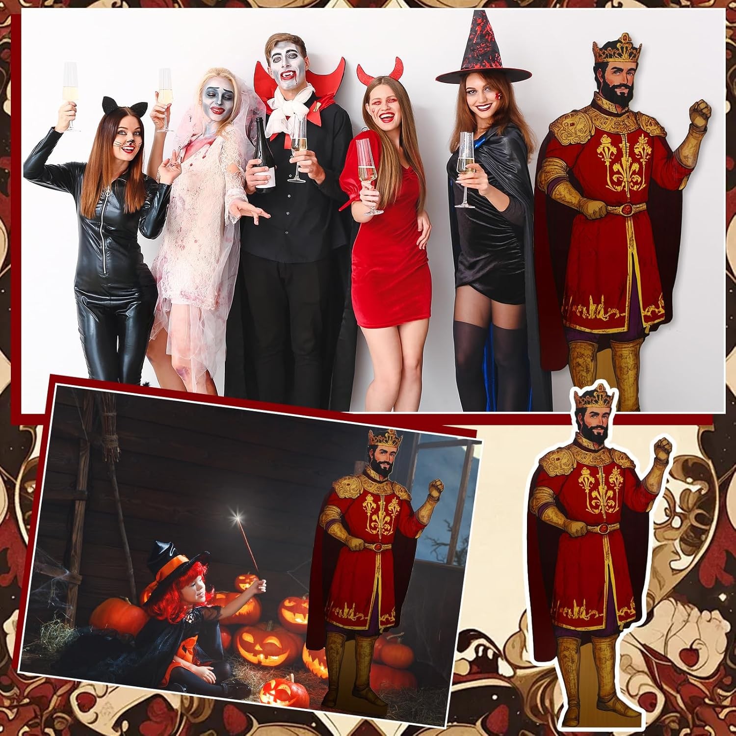 Jetec 6 ft Medieval Party Decorations Royal King Cardboard Cutout Stand up Life