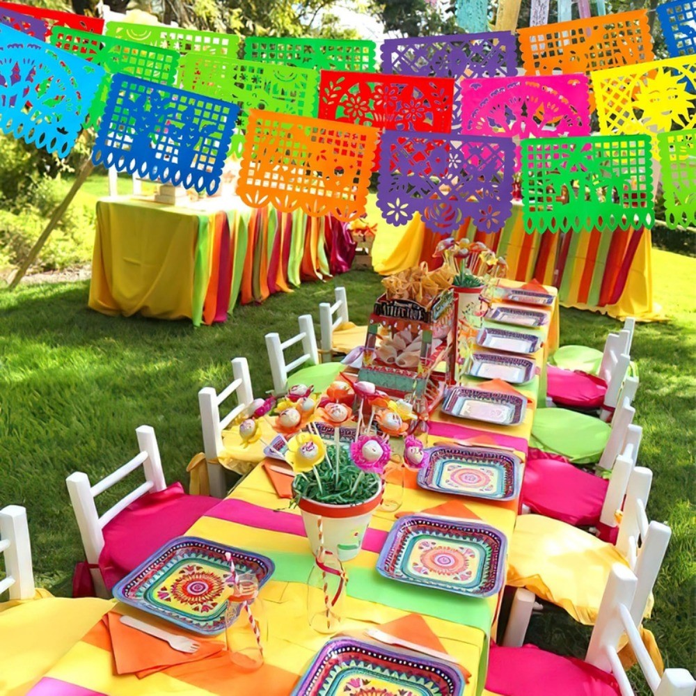 6Pack Fiesta Banner 108FT Cinco De Mayo Party Decorations 9 Plastic Papel Picado