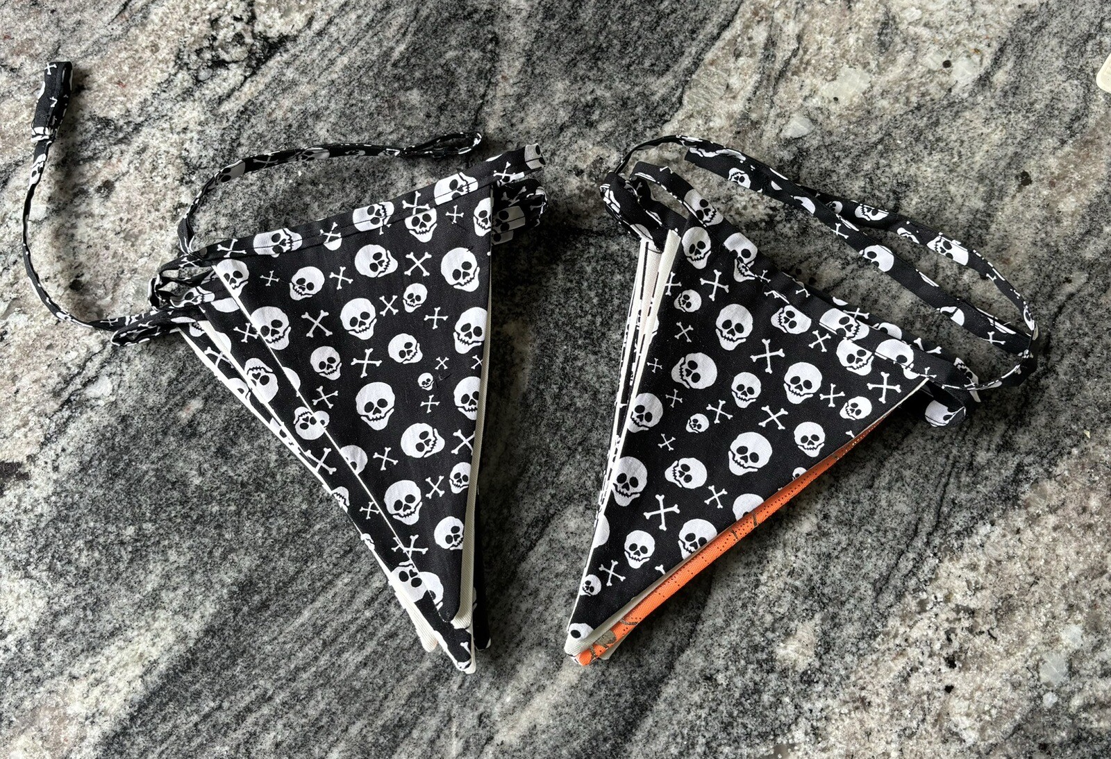 Bunting X 2 Handmade Double Sided. Skull. Spider. Bones 👻 BN