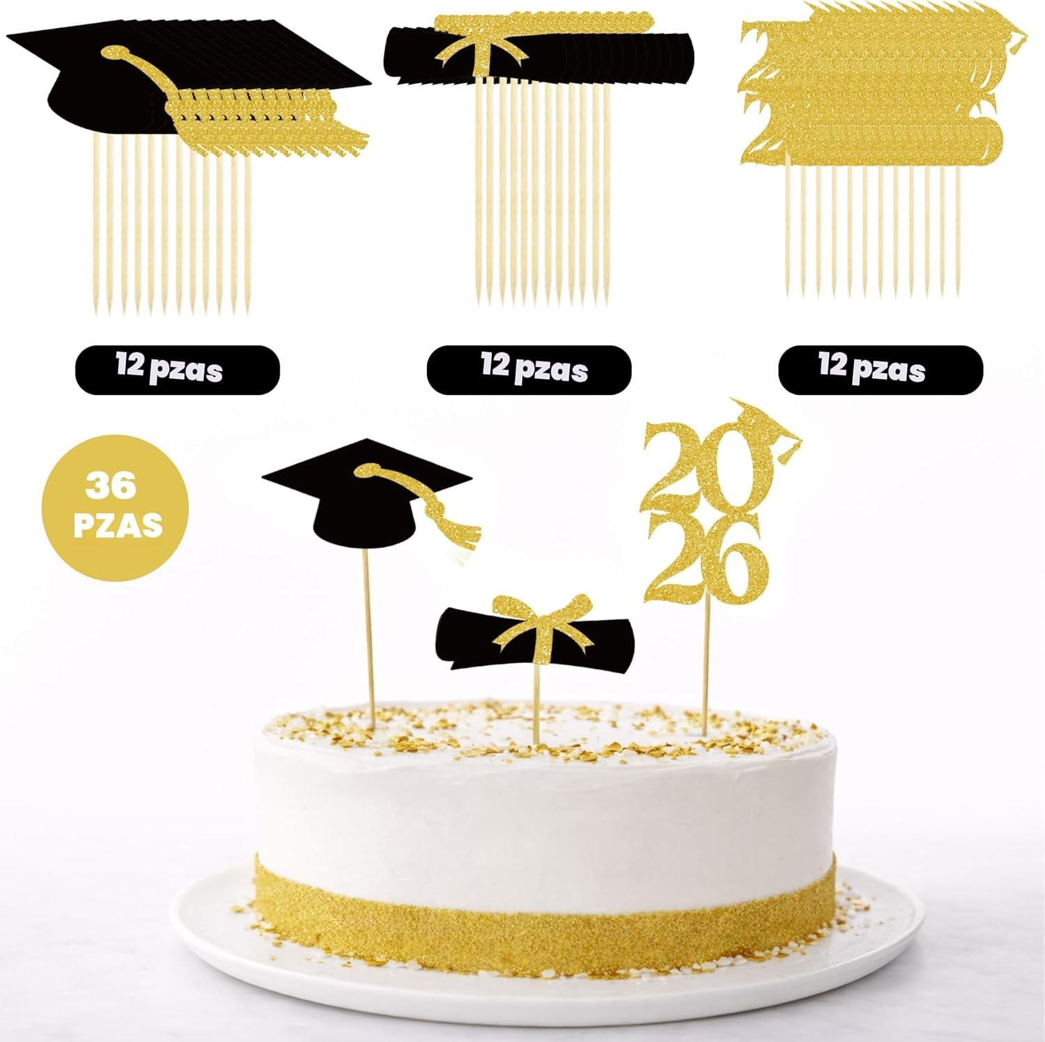 36 PCS Graduation Decorations 2026 Graduation Cupcake Toppers – 2026Graduation