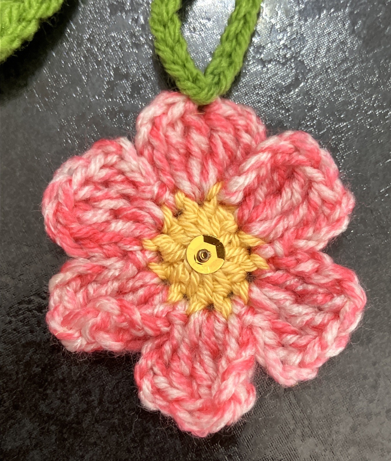 🌸🍃NEW PRETTY hand Crochet Flower Bunting Leaf Window 50” camper SUMMER Gift