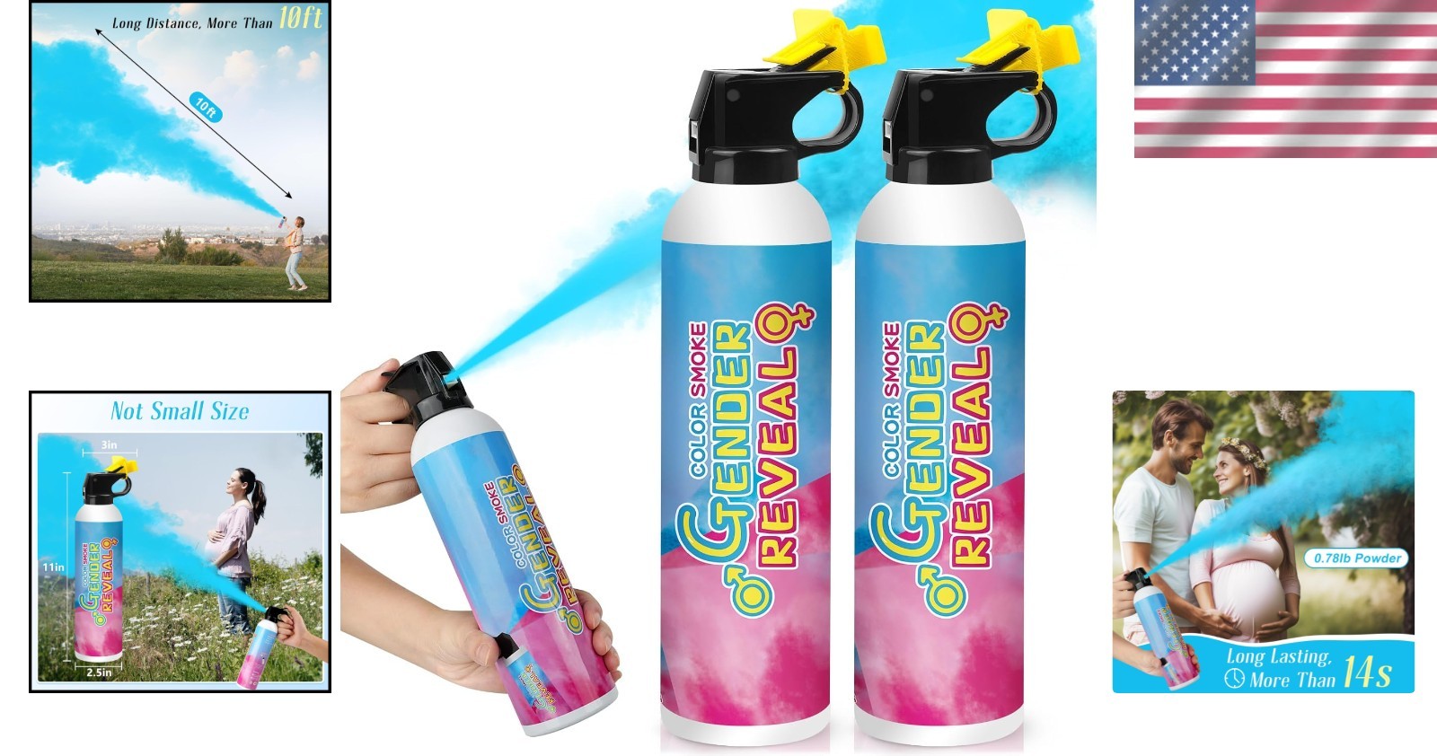 Celebrate with 2 Blue Gender Reveal Fire Extinguishers – Safe & Fun Experience