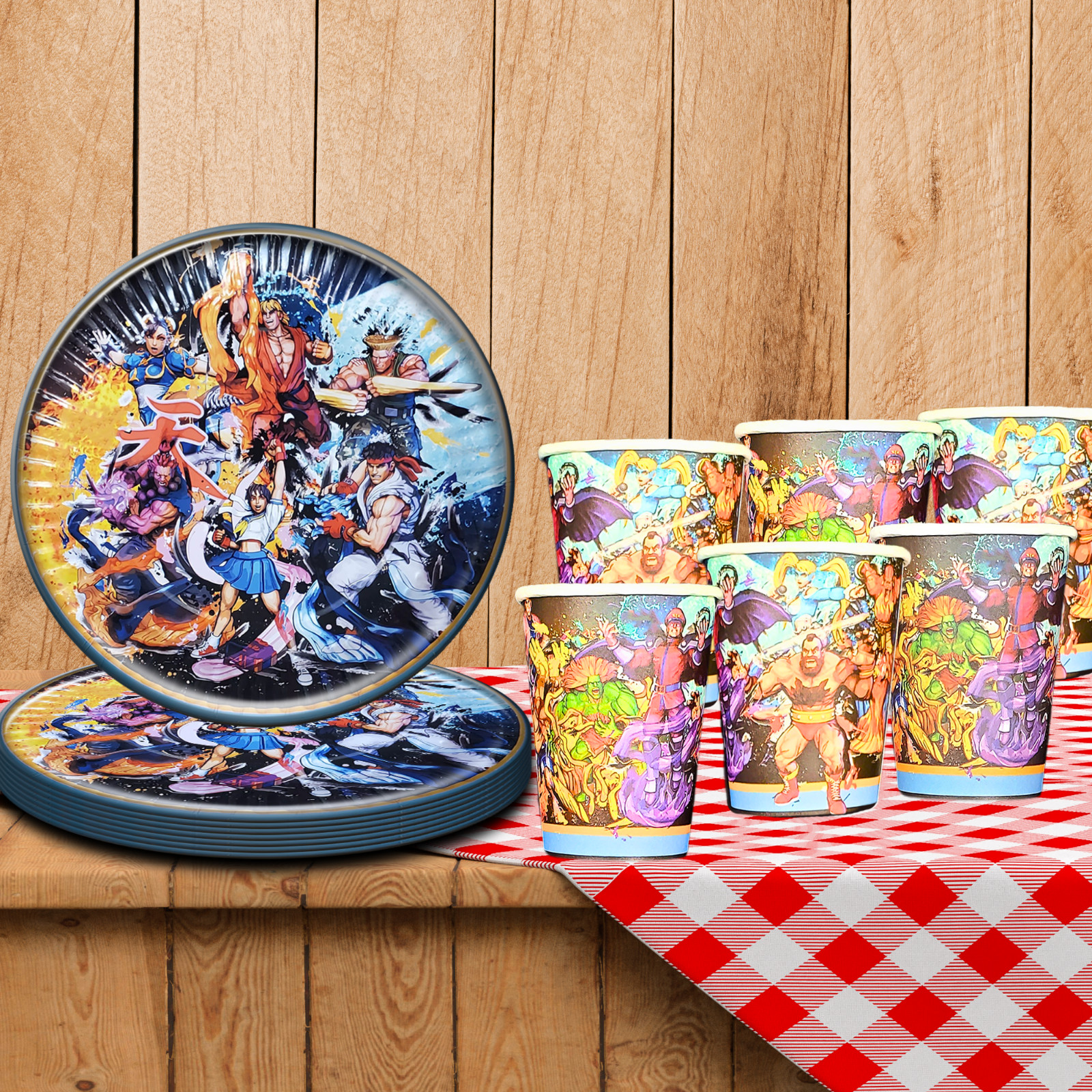 STREET FIGHTER balloon Cupcake Topper Party Decoration Supplies birthday banner