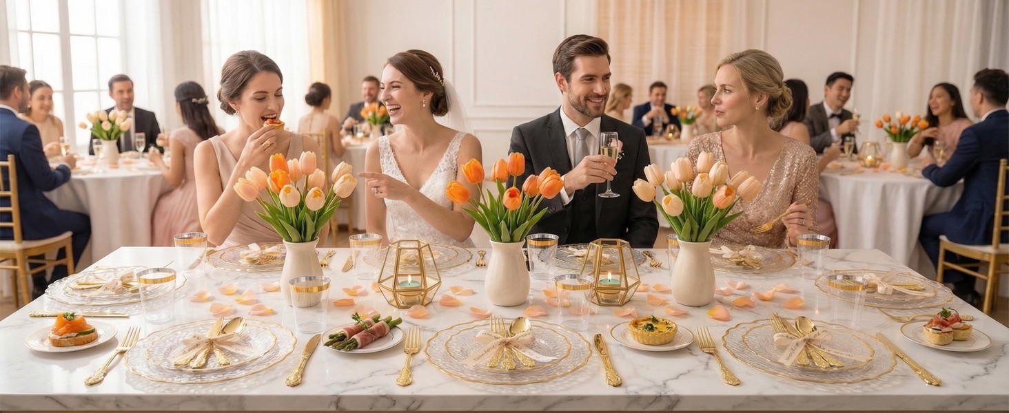 120PCS Gold Plastic Silverware, Disposable Silverware Include 40 Forks, 40