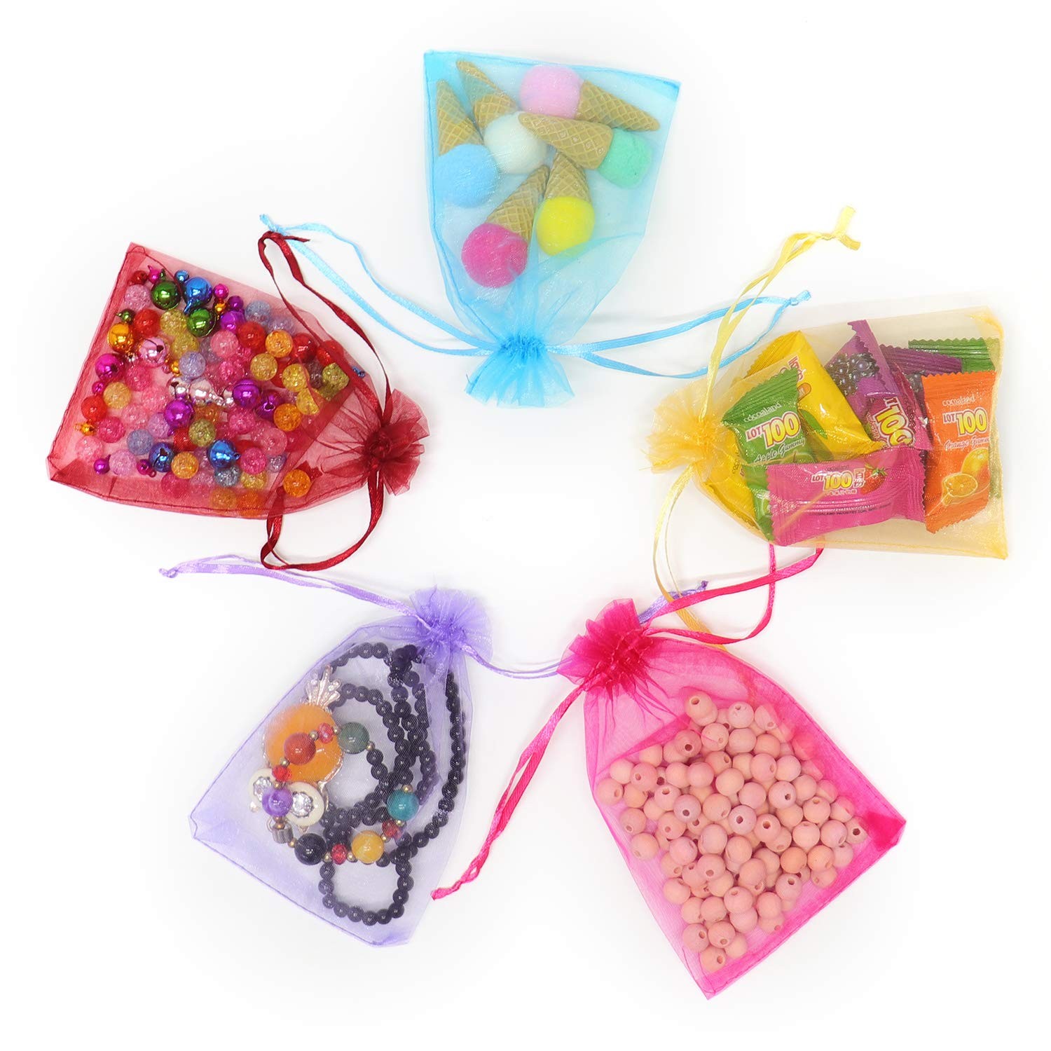 100Pcs Organza Gift Bags, 4×6 Inches Mesh Wedding Party Favor Bags with Draws…