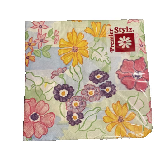 Floral Cocktail Napkins 24 Ct Multicolor Flower Party Supplies Disposable Paper