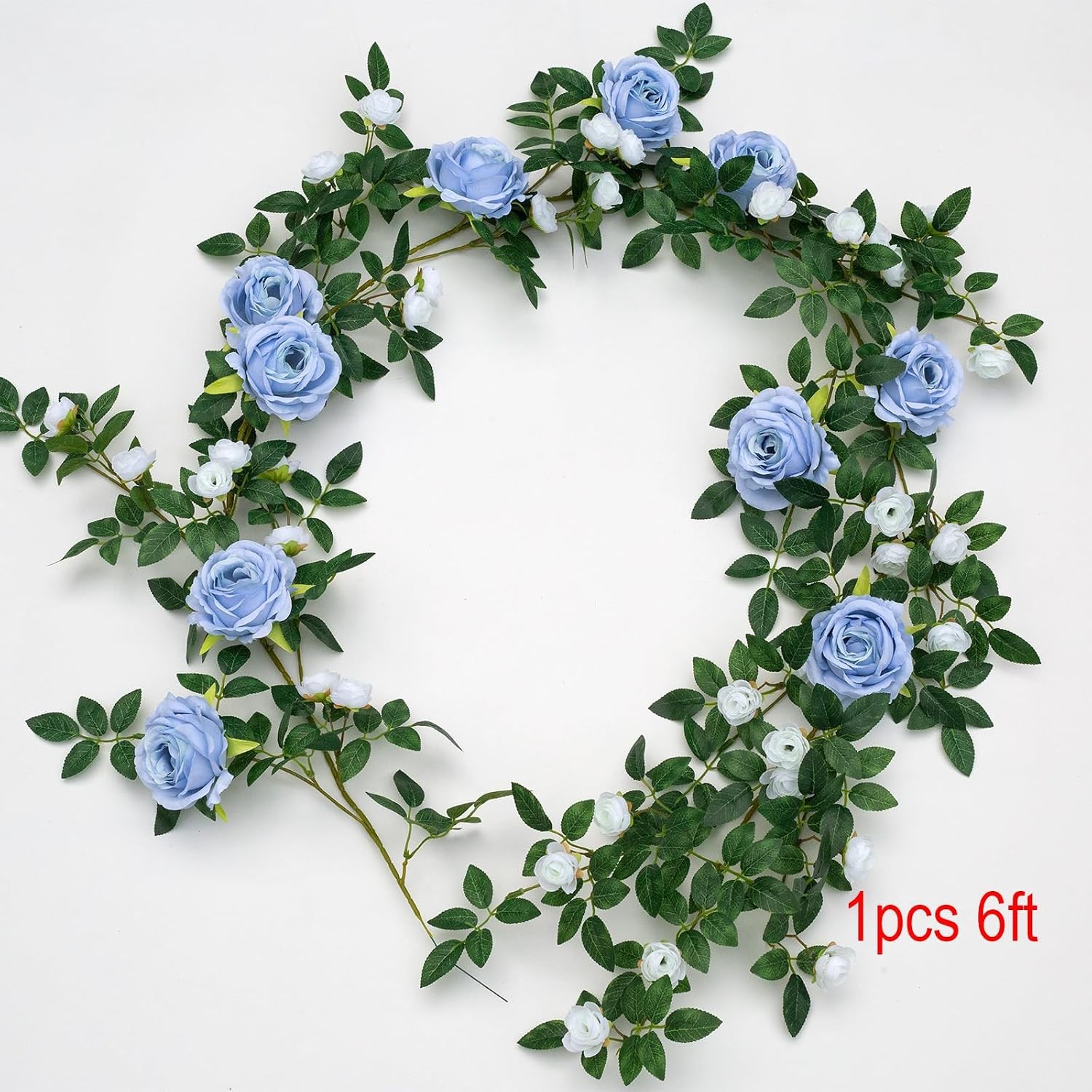 6FT Bendable Flower Garland, Artificial Rose Vine Hanging Floral Garland