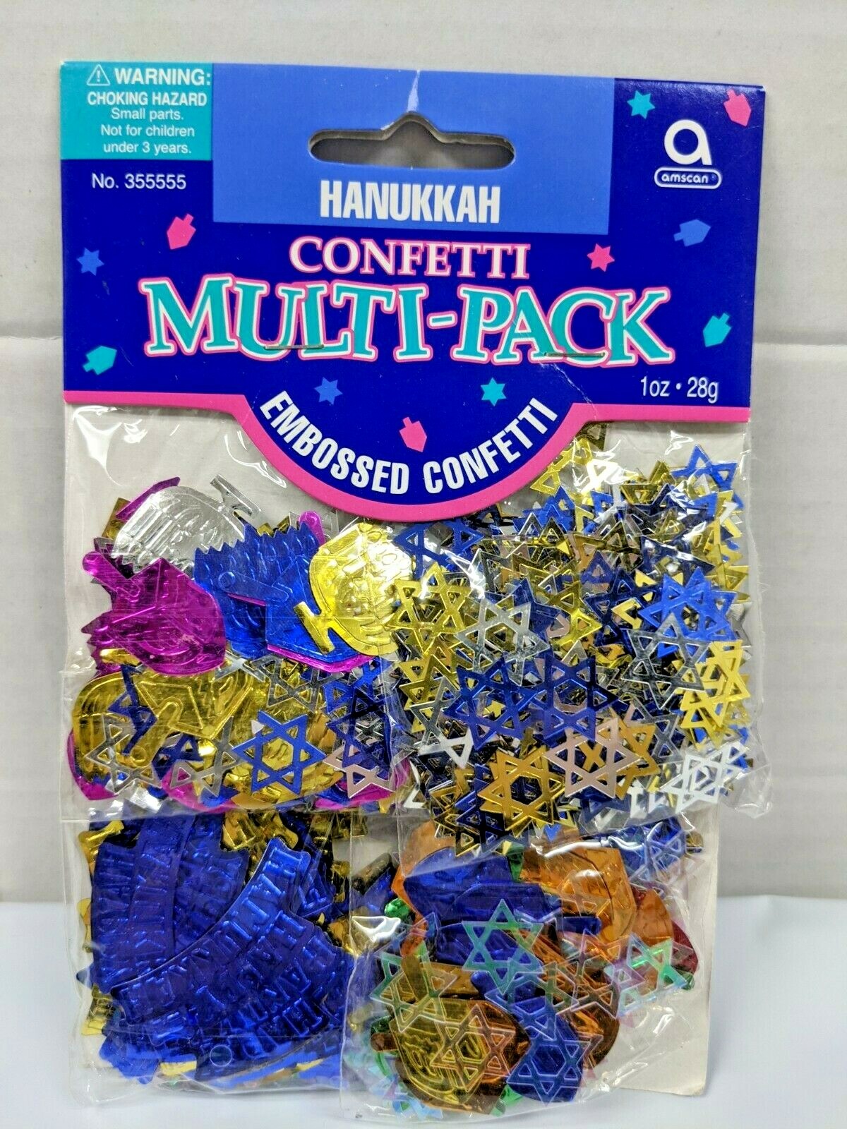 HANUKKA CONFETTI MULTI-PACK~ Blue, Purple, Silver & Gold ~ 1 oz ~ Lot of 2 Bags