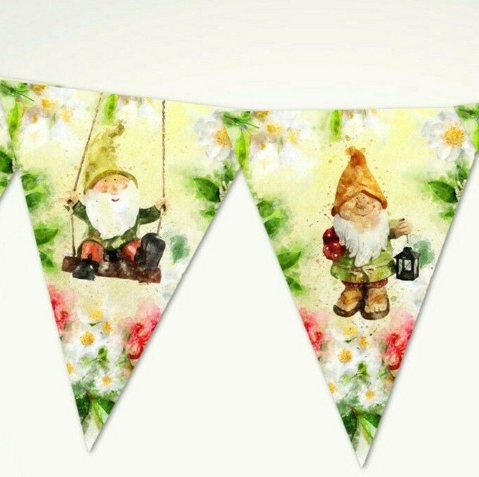 Summertime Garden Gnome Bunting/Banner for Any Occasion – 3m