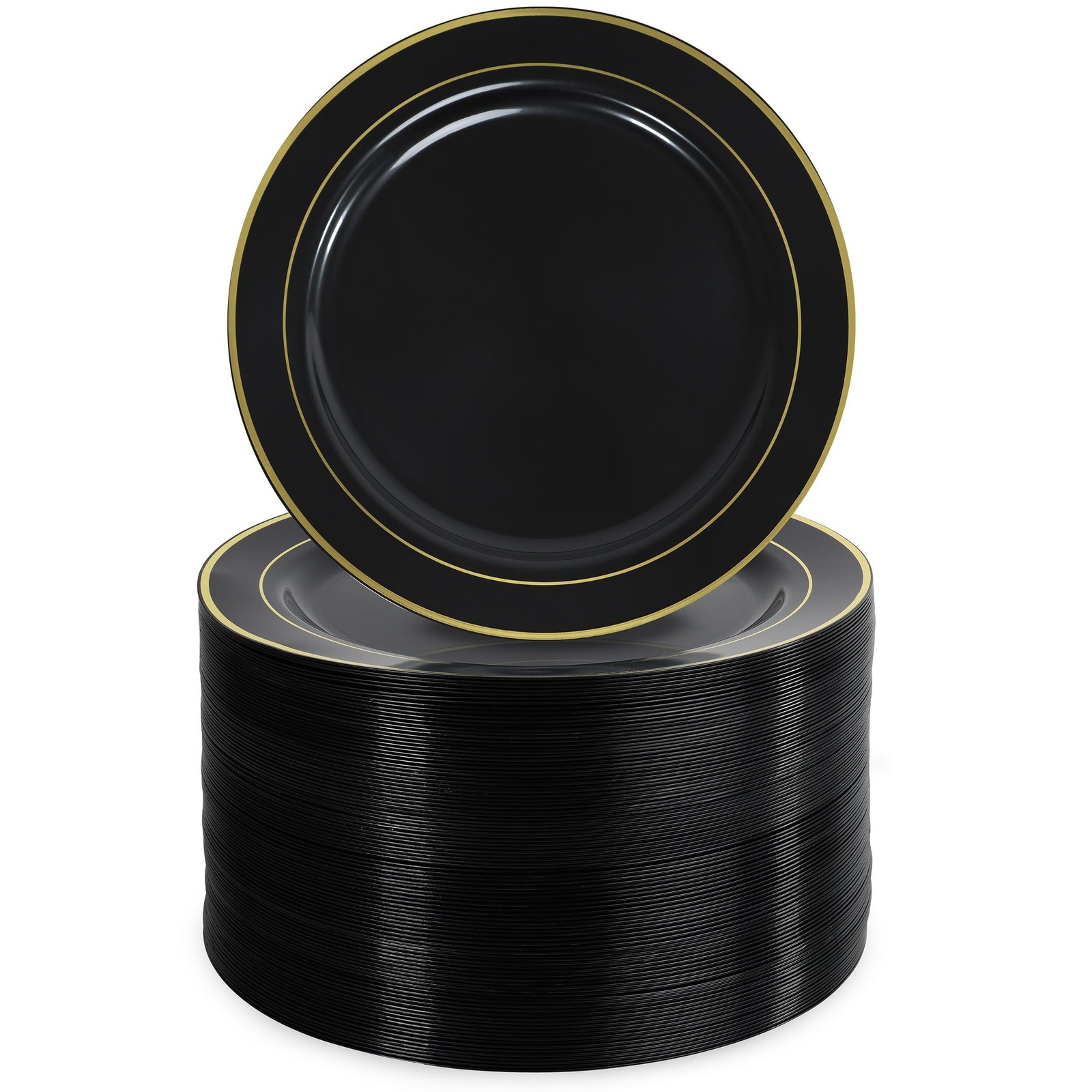 Lot45 Black And Disposable – 7.5 Inch Round Plastic –